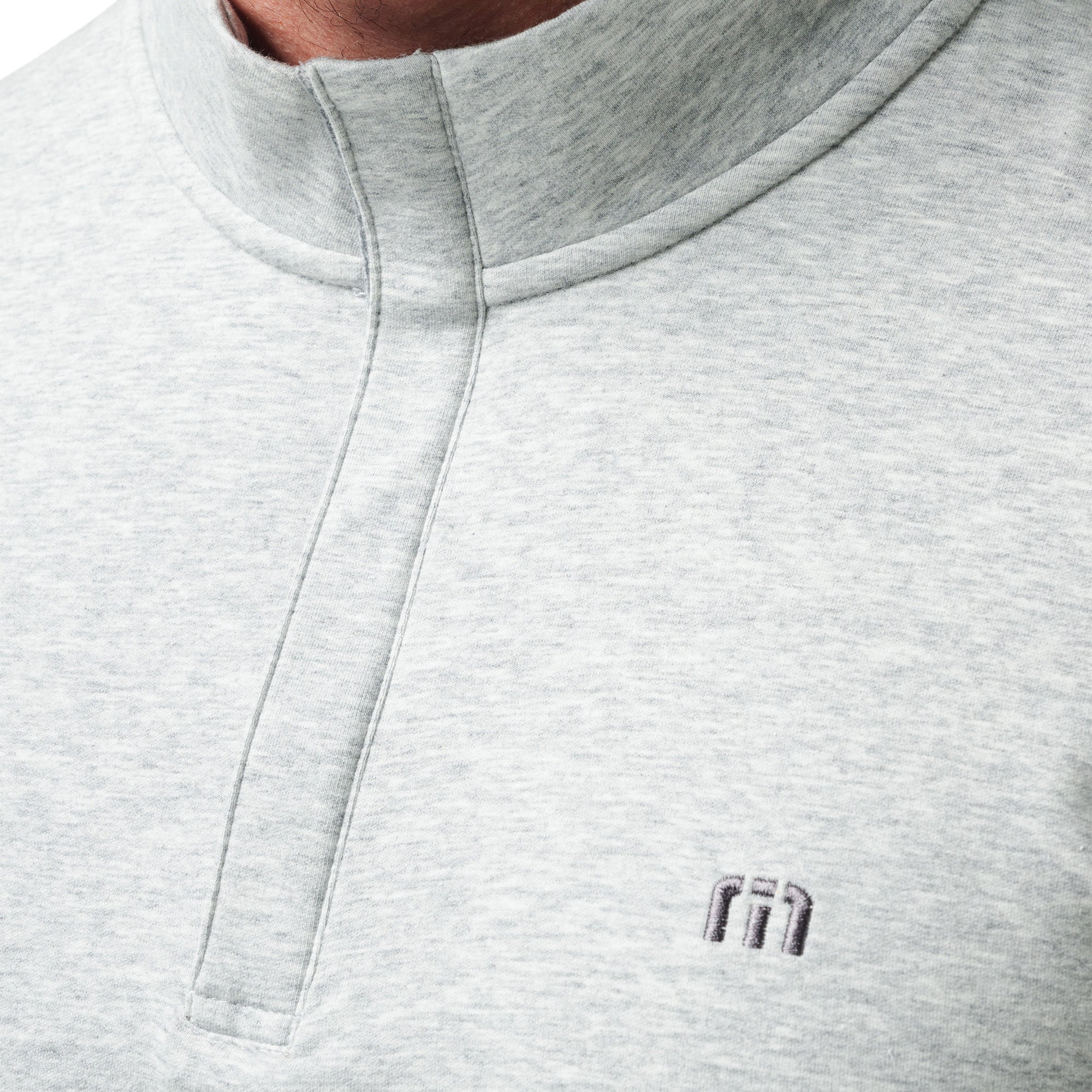 TravisMathew Cloud 2.0 1/4 Zip Heather Light Grey