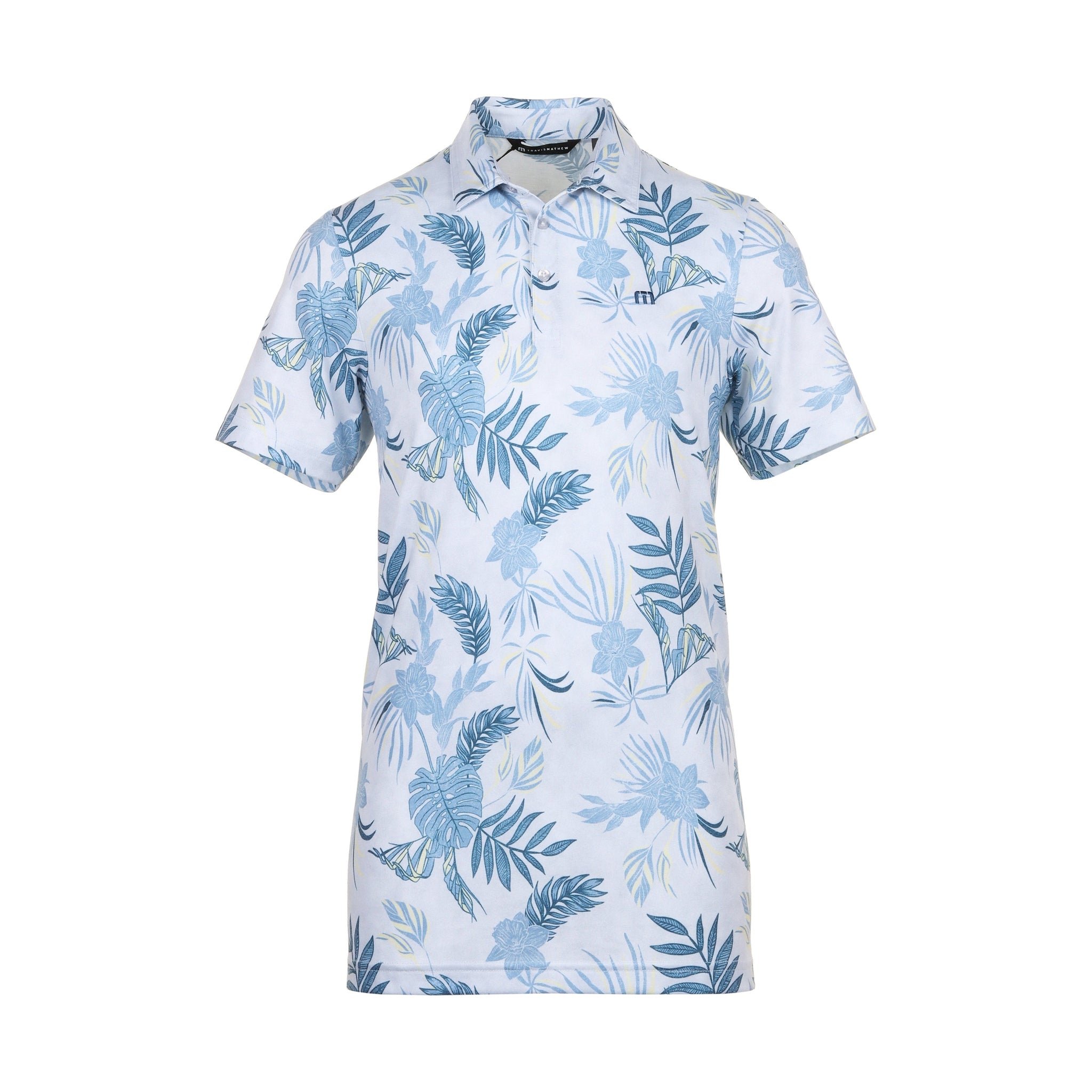 TravisMathew Featherweight Island Polo Shirt Heather Light Grey