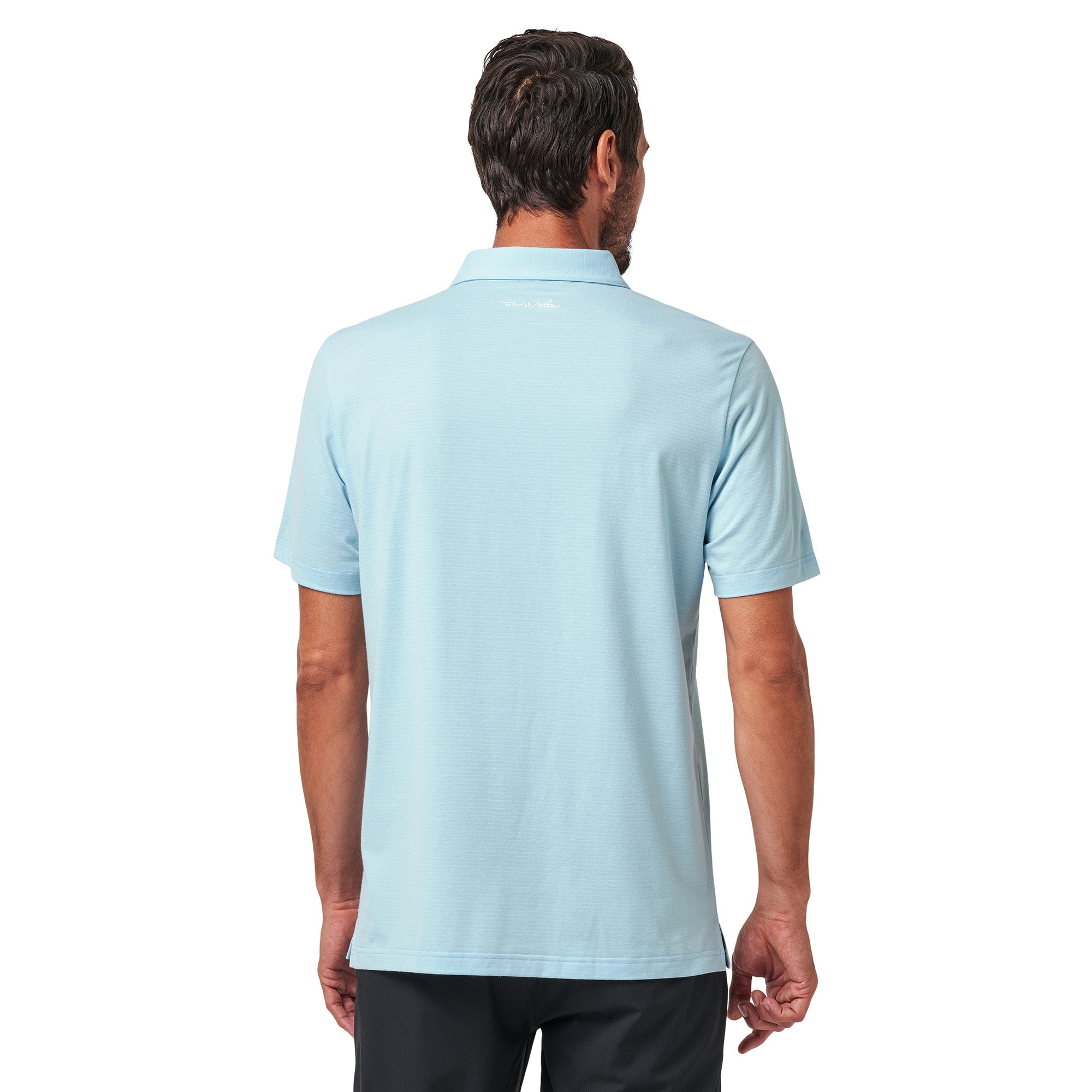 TravisMathew Heater Polo Shirt Heather Dream Blue
