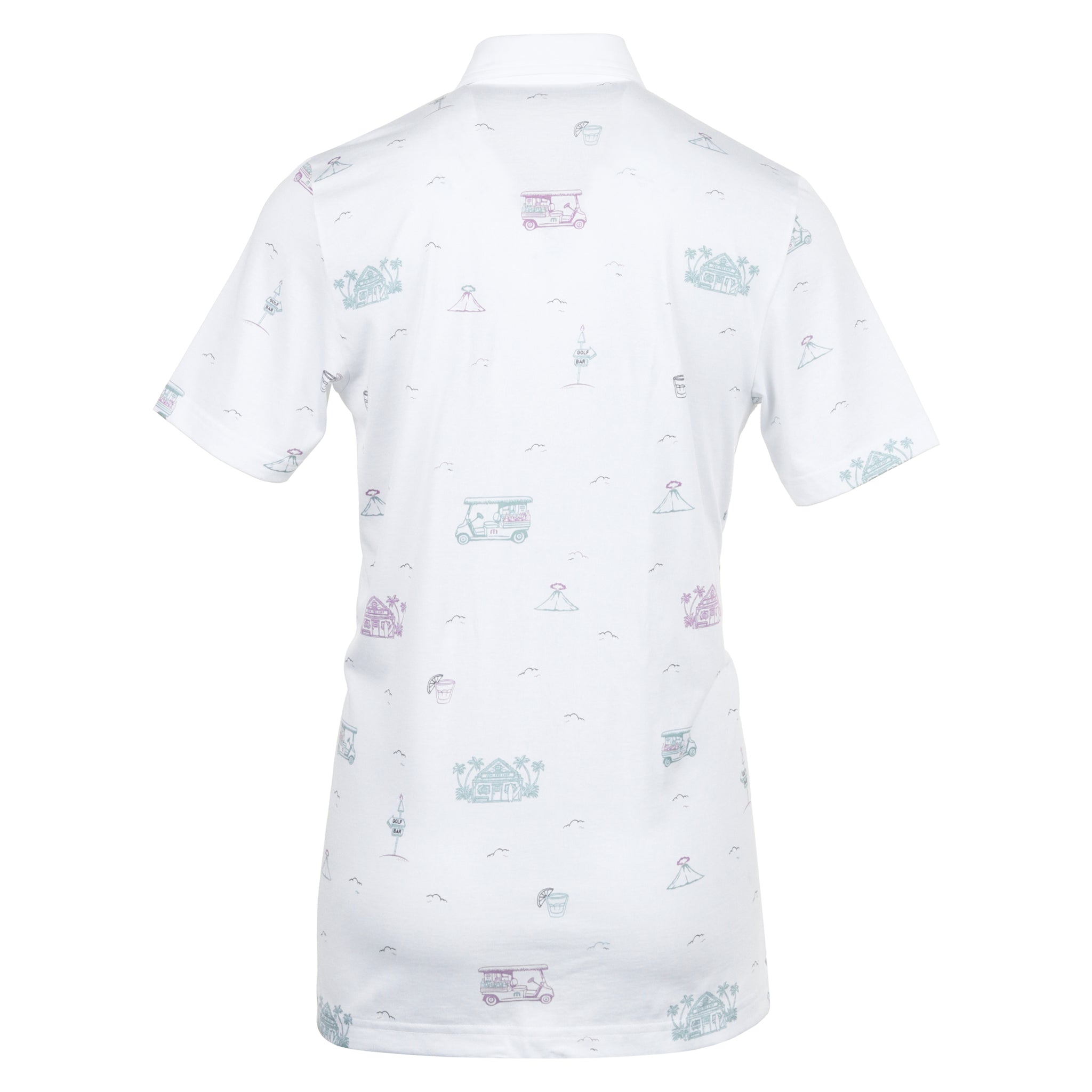 TravisMathew Tiki Mapes Print Polo Shirt White