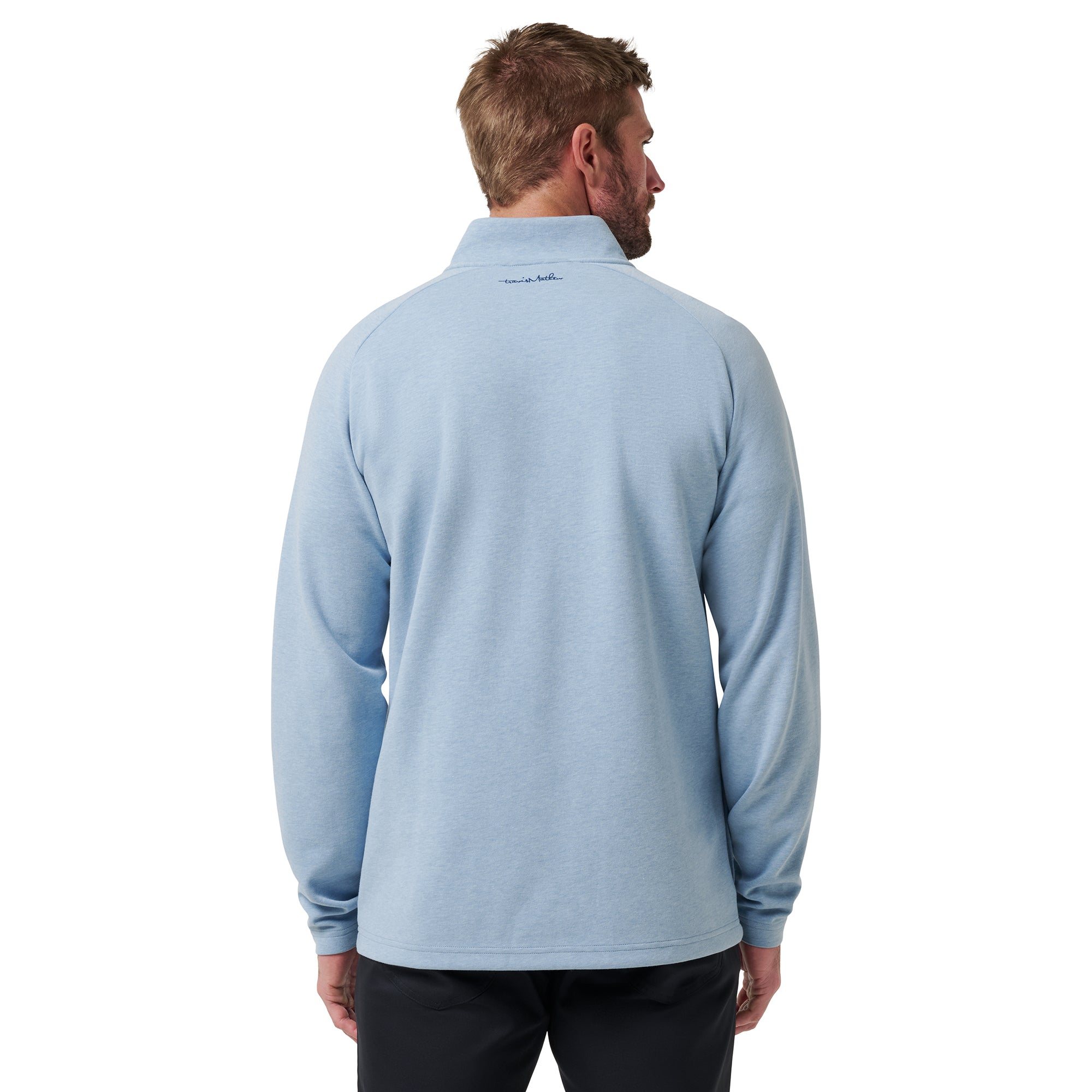 TravisMathew Upgraded 1/4 Zip Light Blue 
