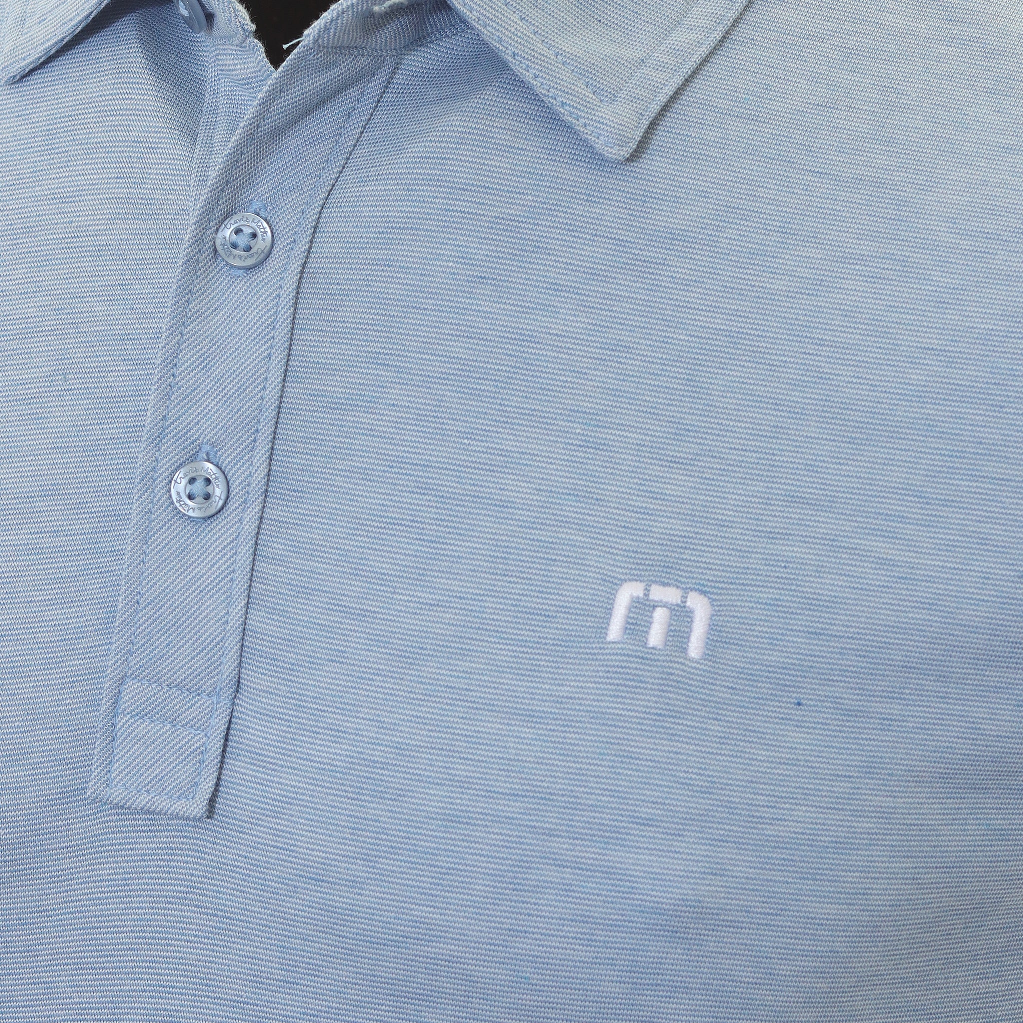 TravisMathew Zinna Polo Shirt Heather Light Blue