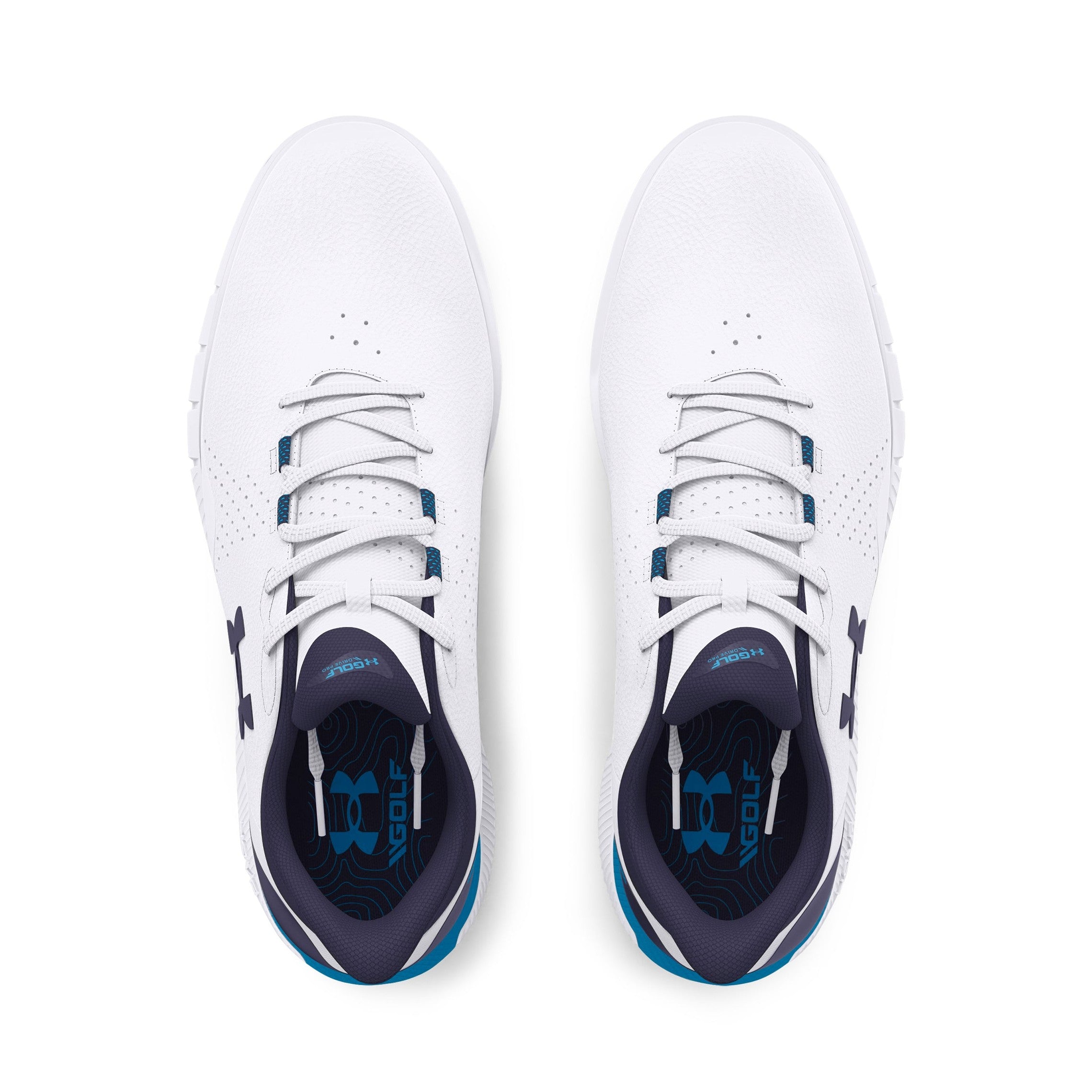 Under Armour Drive Fade SL Golf Shoes - White/Capri/Midnight 