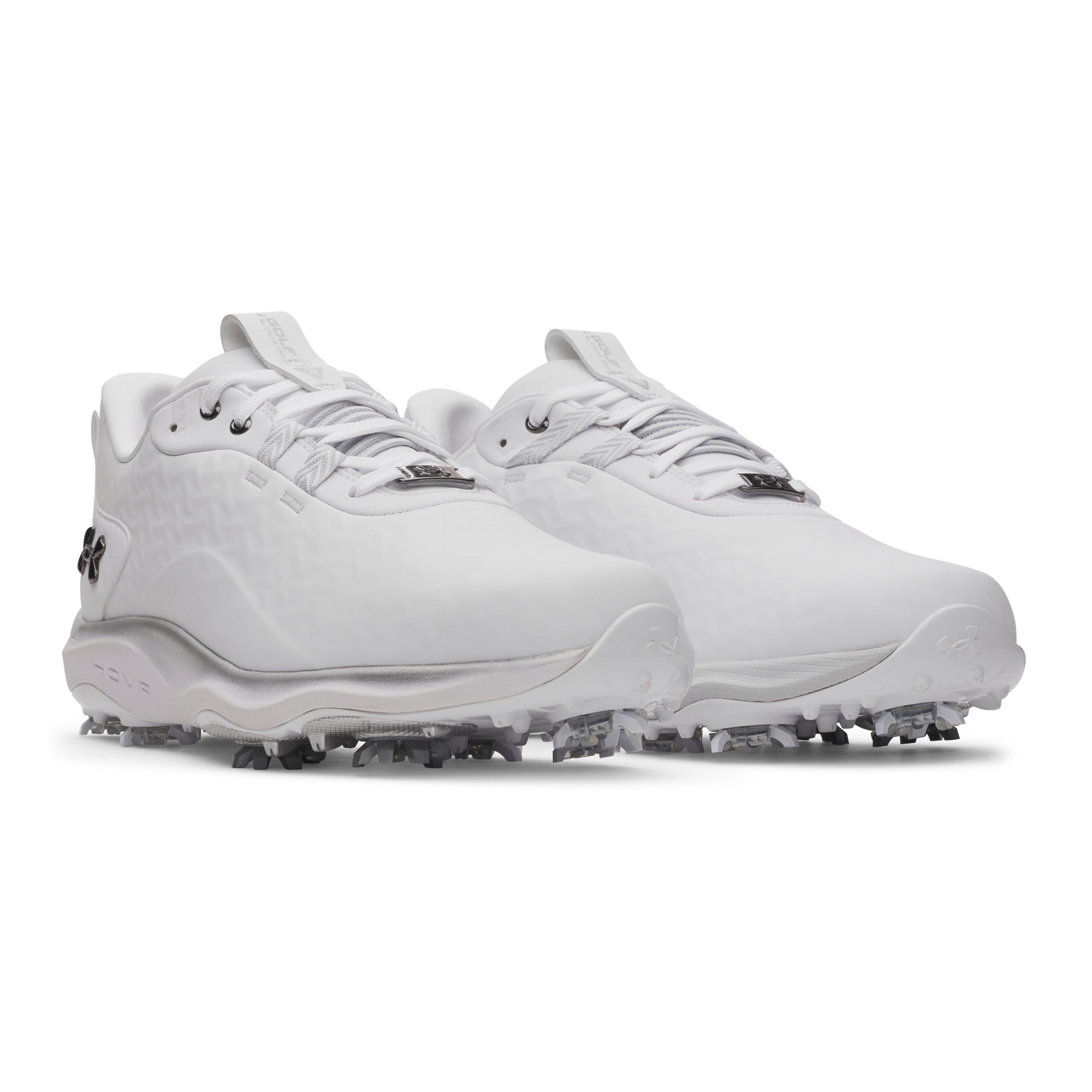 Under Armour Drive Pro Clone Golf Shoes - White/Metallic Gunmetal