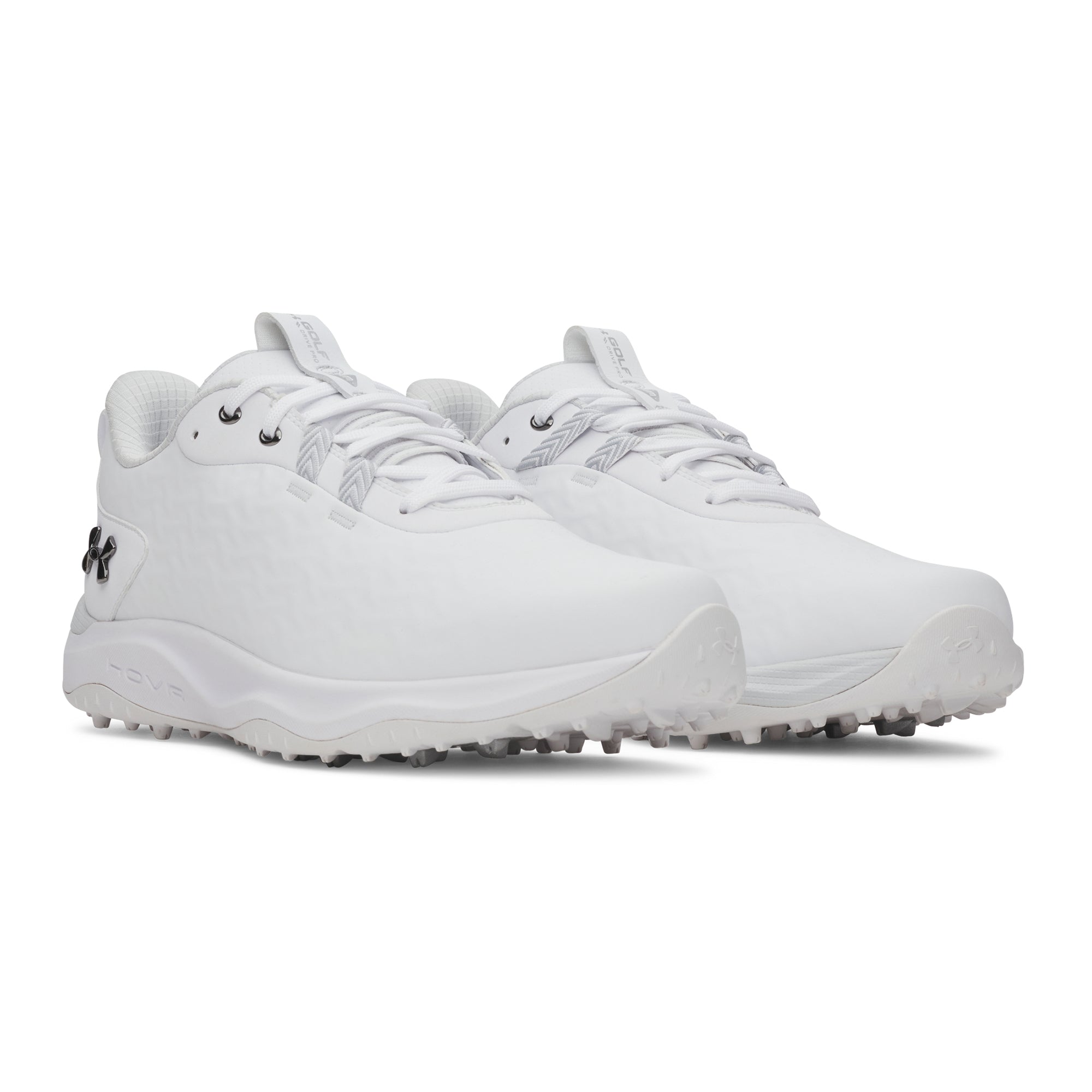 Under Armour Drive Pro Clone Spikeless Golf Shoes - White/Metallic