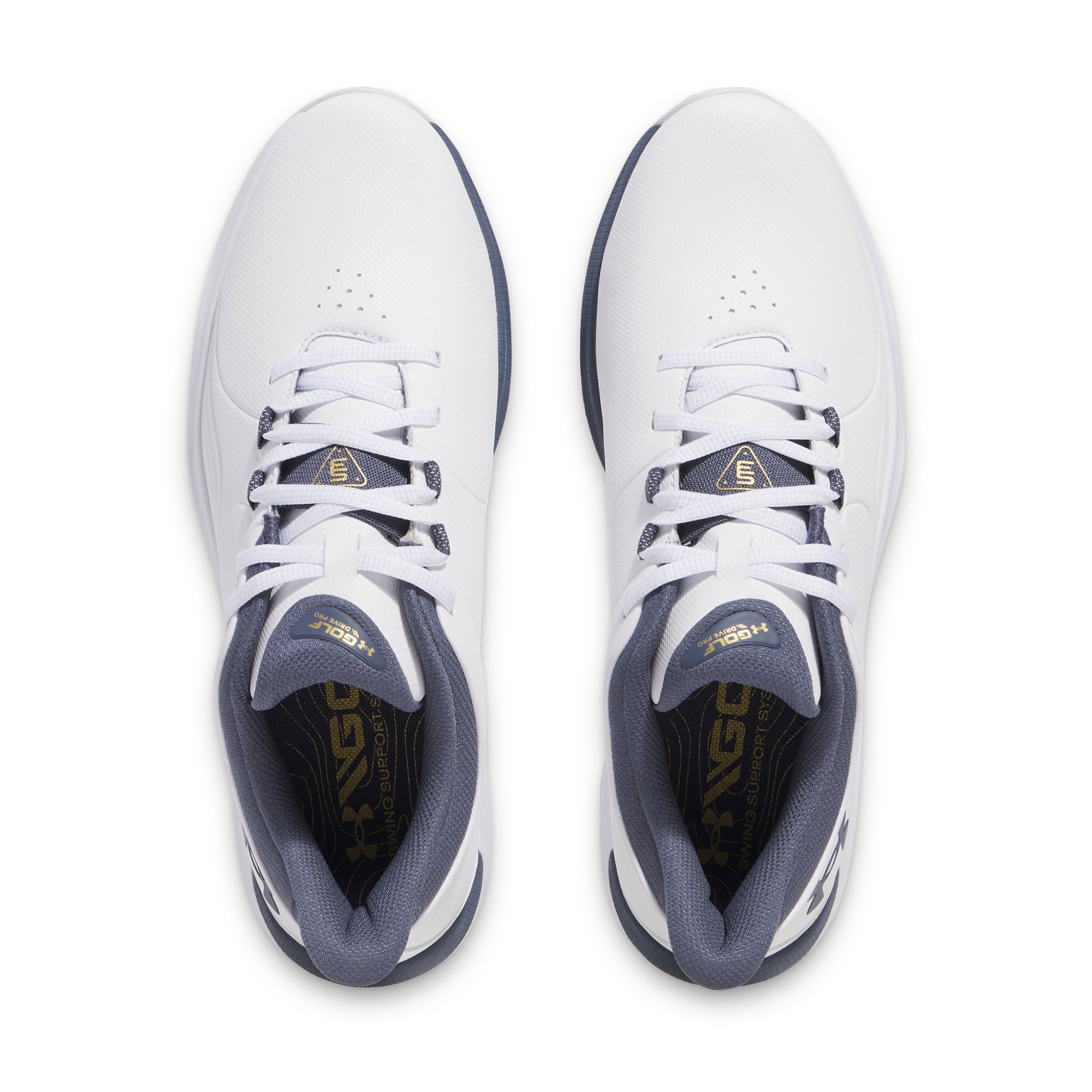 Under Armour Drive Pro Golf Wide \'White Downpour Grey\' 3026921-102 size 10 Under Armour Drive Pro SL E Golf Shoes - White/Gold/Downpour  main image 3