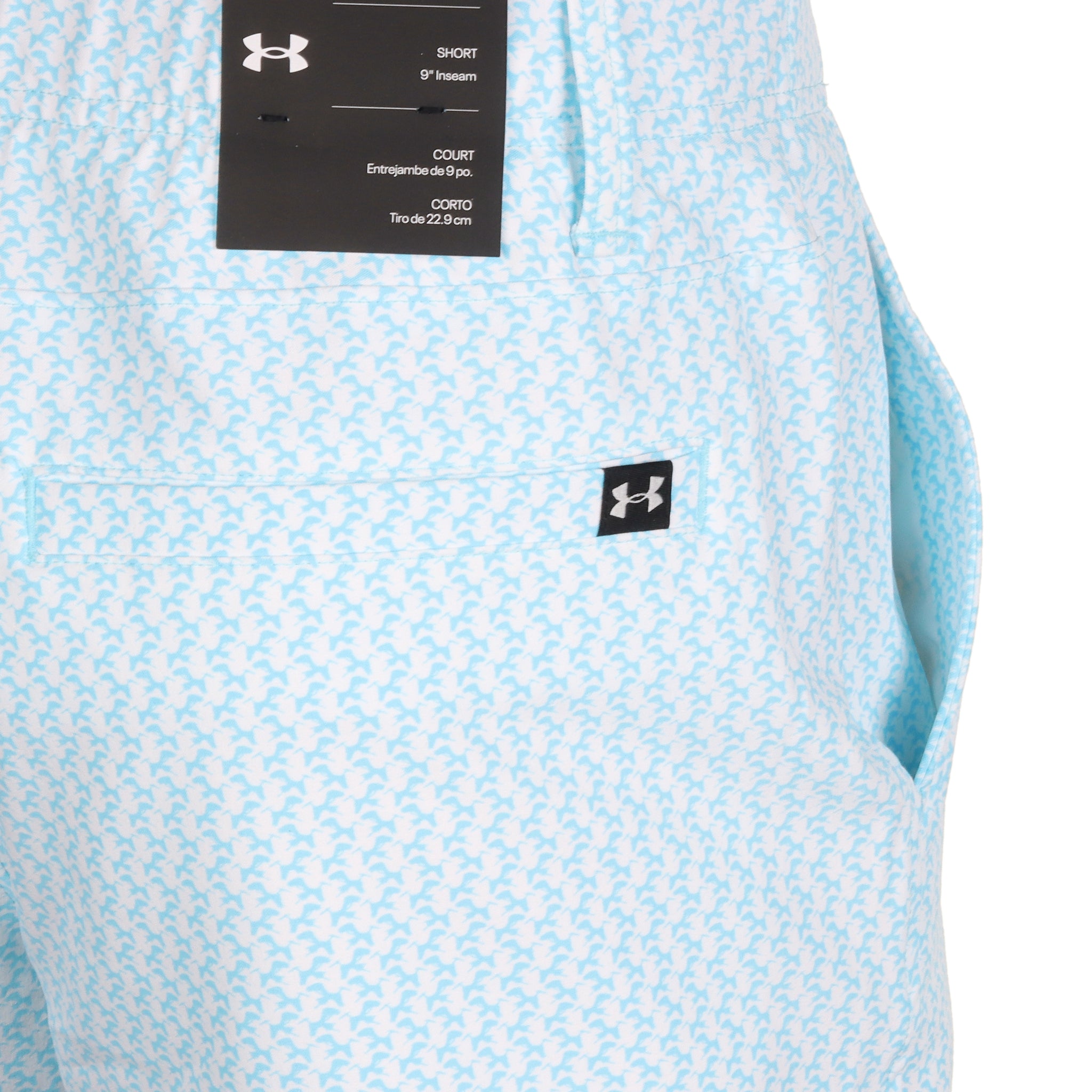 Under Armour Golf Drive Printed Tapered Shorts White/Sky Blue 100