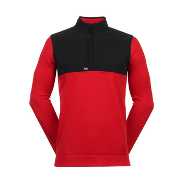 Under Armour Golf Drive Storm Sweater Fleece 1/2 Zip Red 600