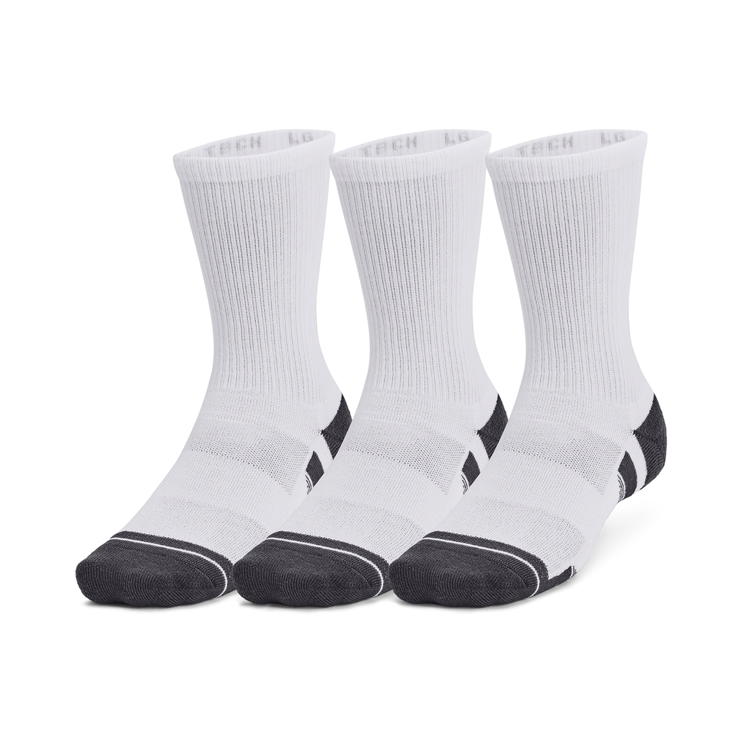 Under Armour Golf Performance Tech Crew Sock - 3 Pack 1379512 White 100 ...