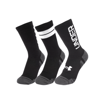 Under Armour Golf Performance Tech Crew Sock - 3 Pack Black/White 002