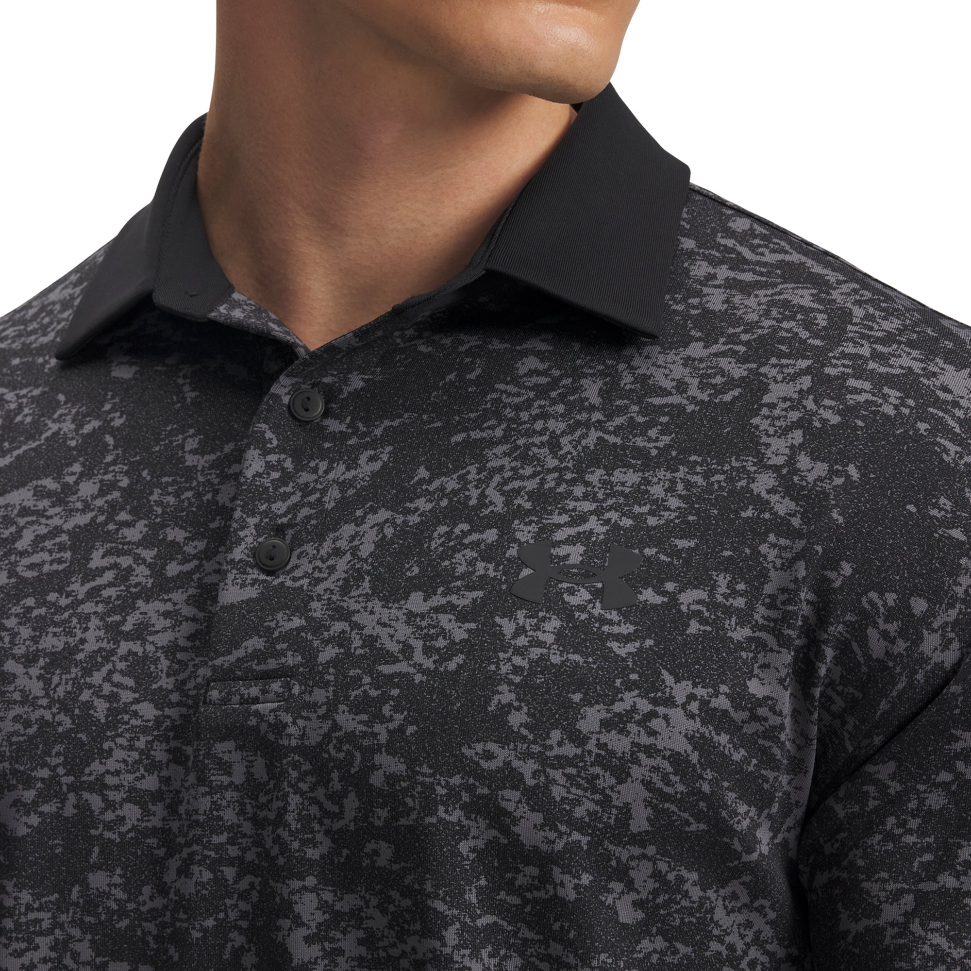 Under Armour Golf Playoff 3.0 Printed Shirt - Black/Castlerock/Black ...