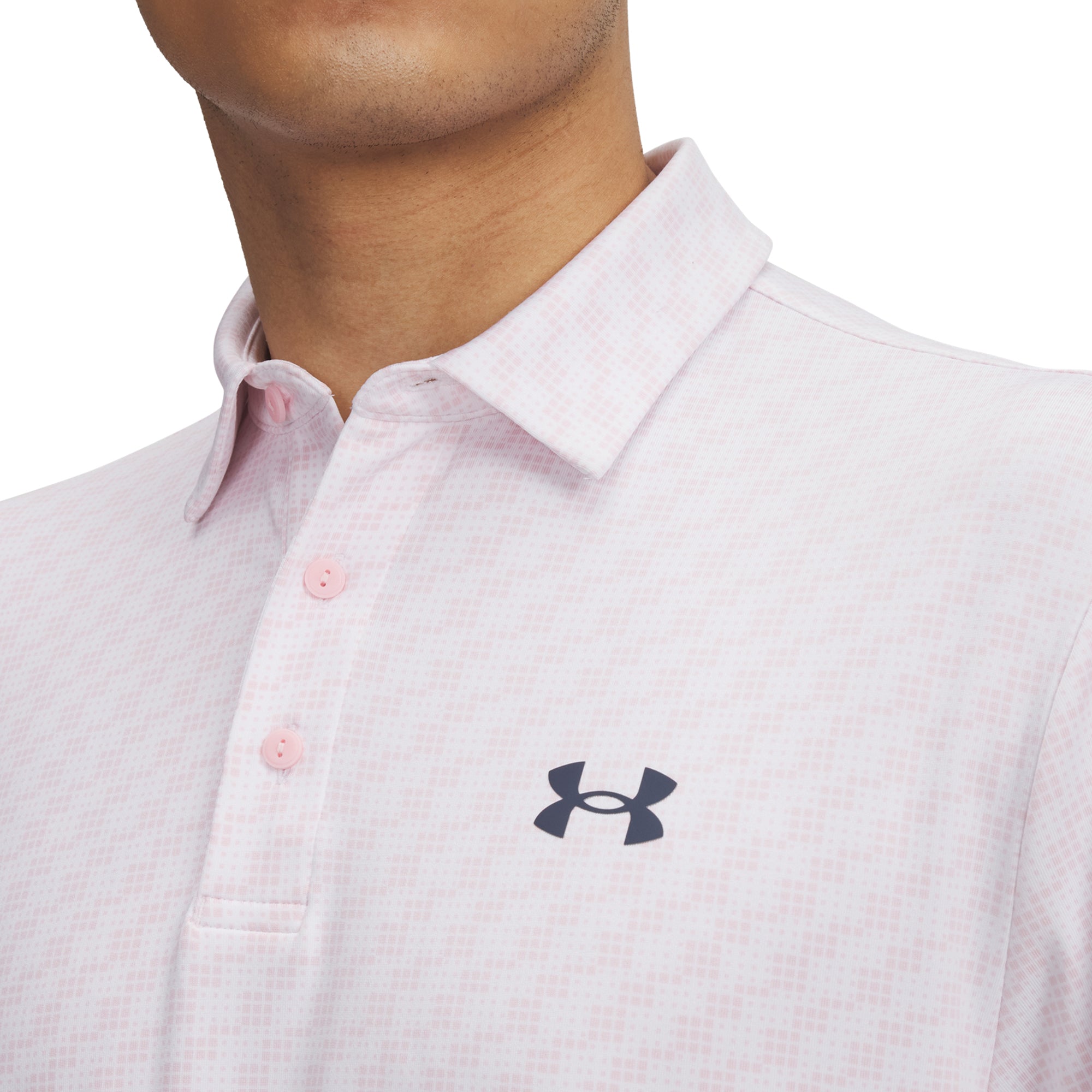 Under Armour Golf Playoff 3.0 Printed Shirt - White/Prime Pink/Downpour ...