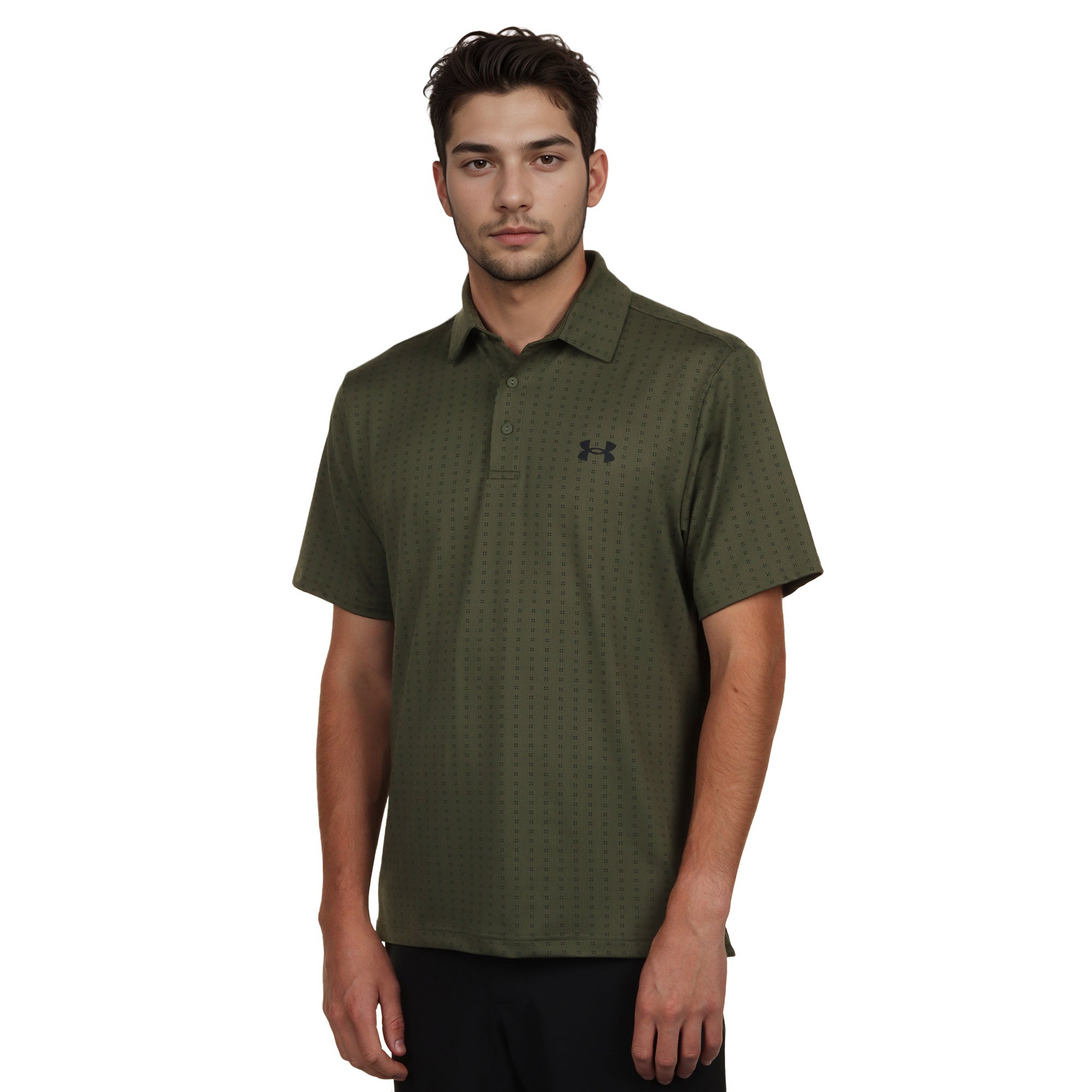 Under Armour Golf Playoff 3.0 Printed Shirt - Marine OD Green/Black 390 ...