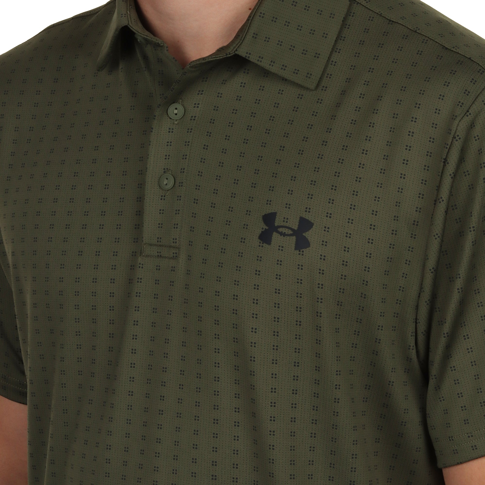 Under Armour Golf Playoff 3.0 Printed Shirt - Marine OD Green/Black 390 ...