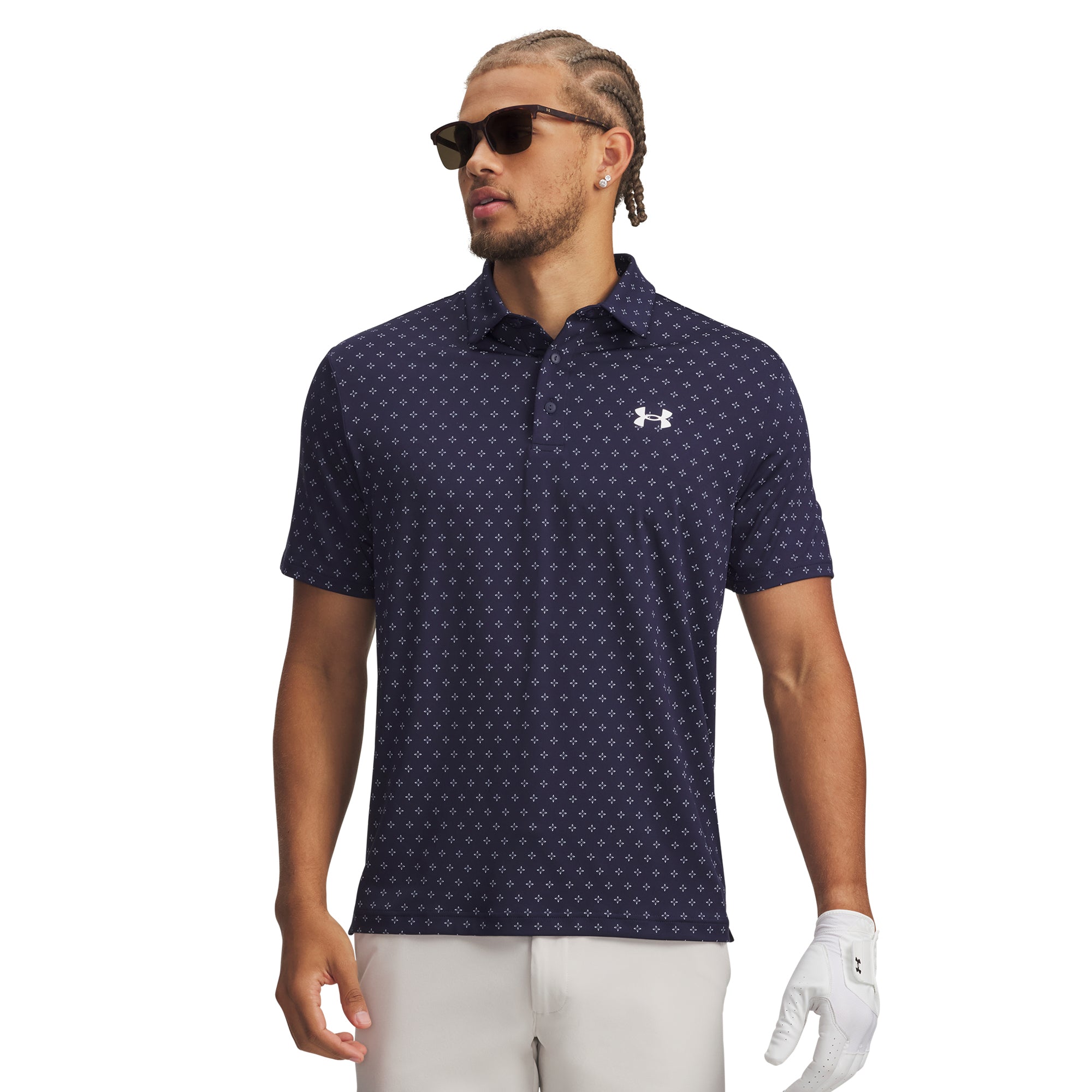 Under Armour Golf Playoff 3.0 Printed Shirt - Midnight Navy Downpour ...