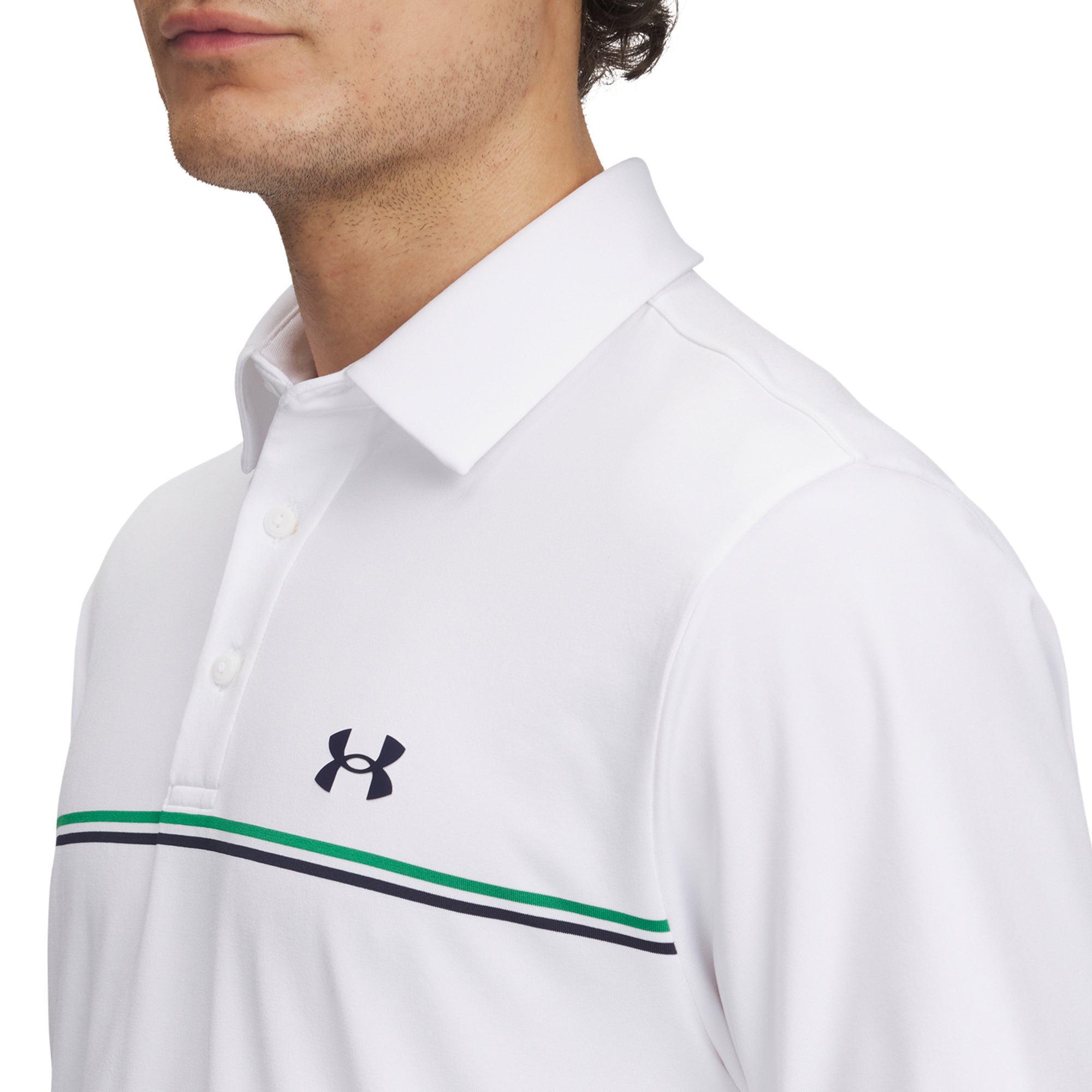 Under Armour Golf Playoff 3.0 Shirt White/Team Kelly Green/Midnight Navy
