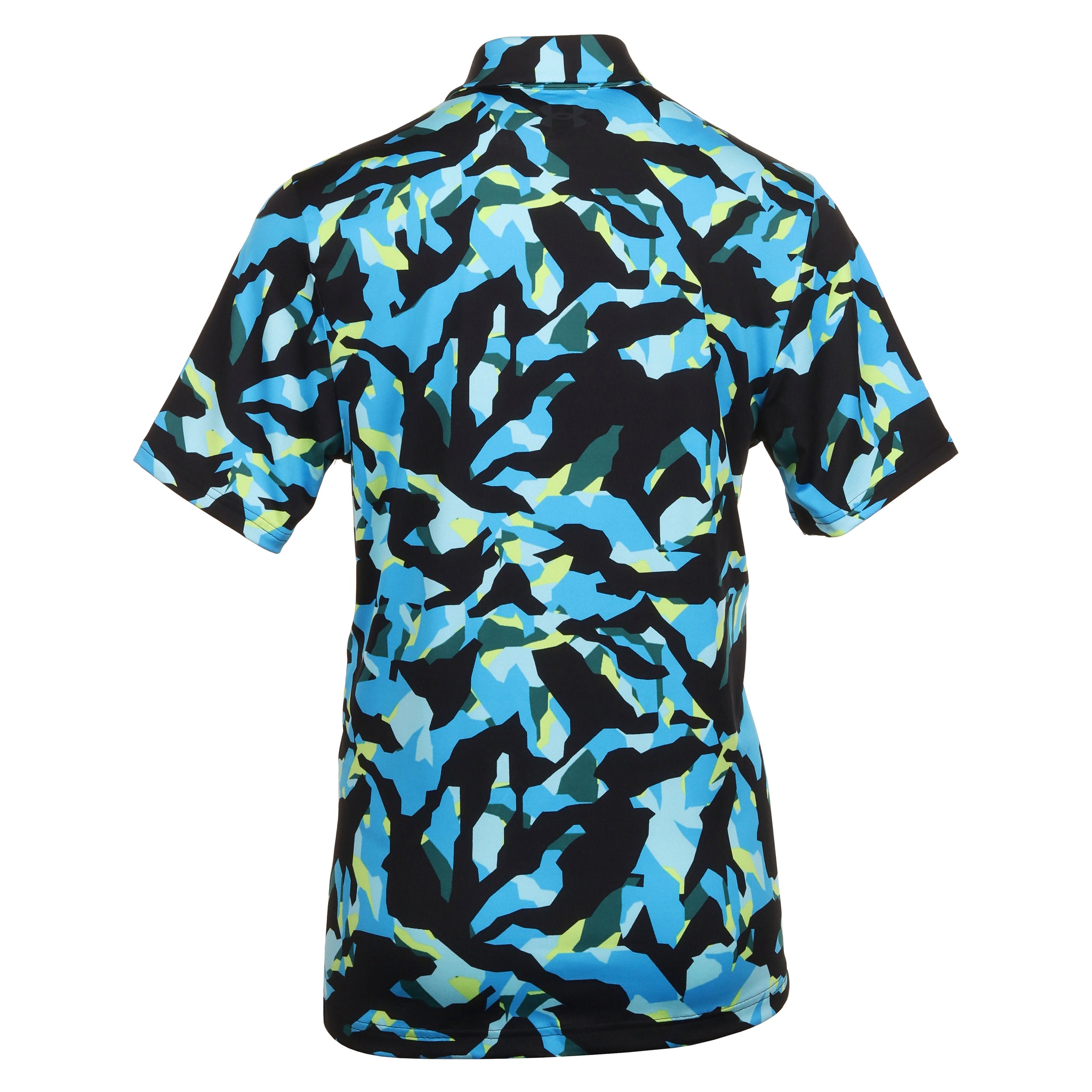 Under Armour Playoff Printed Golf Polo Shirt - Black/Camo Blue