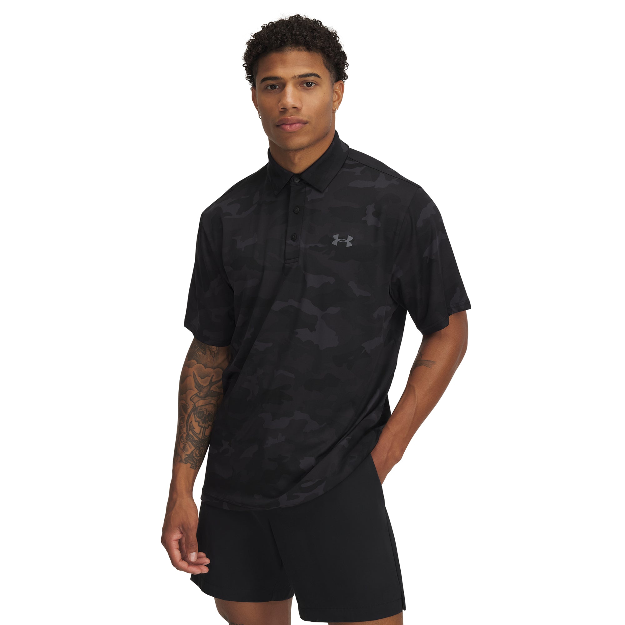 Under Armour Golf Playoff 3.0 Printed Shirt - White/Black