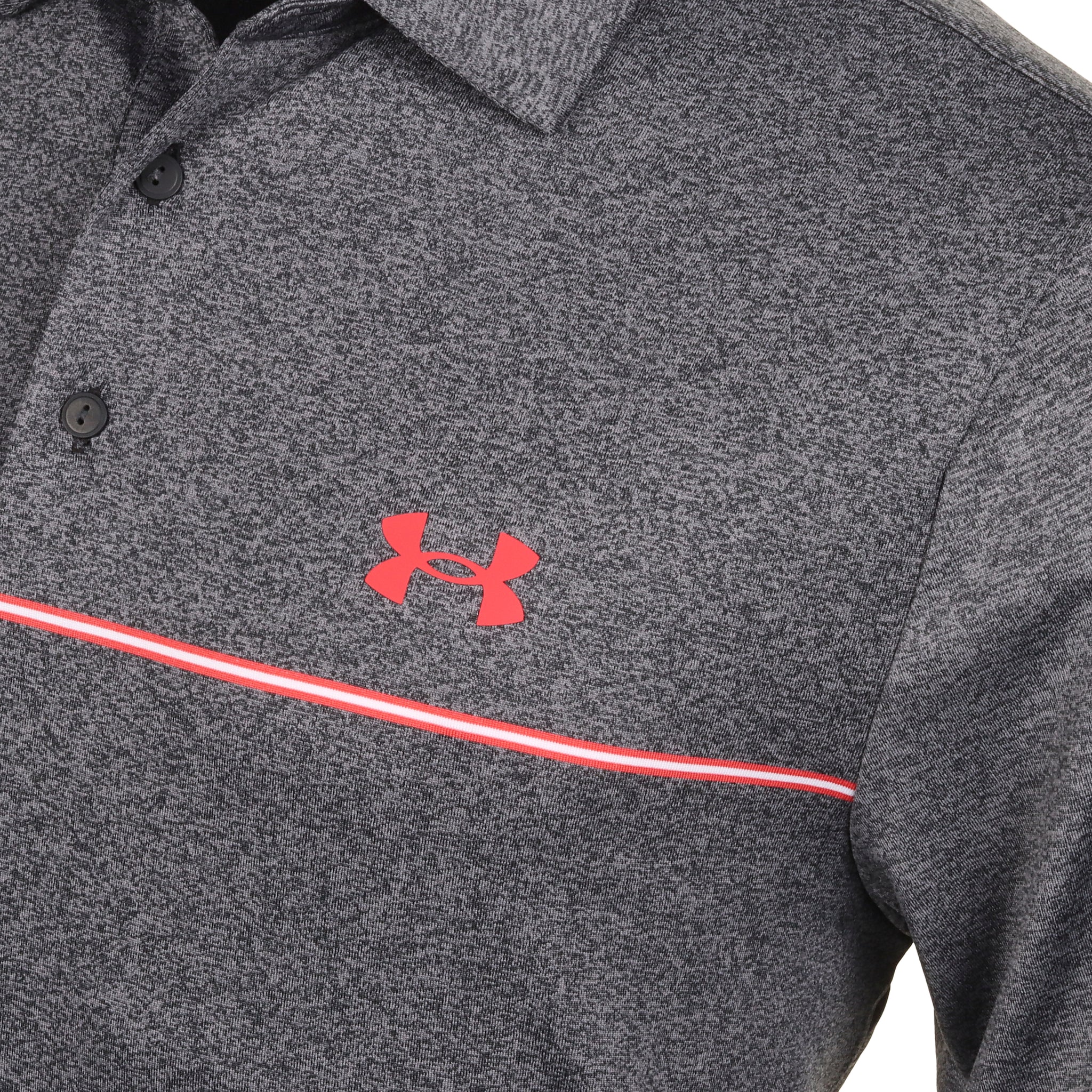Under Armour Golf Playoff 3.0 Stripe Shirt Black/Red Solstice 005