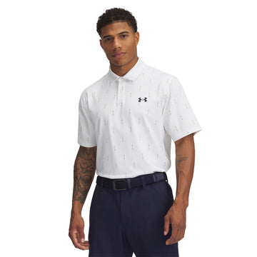 Under Armour Golf T2G Printed Shirt White/Midnight Navy 101