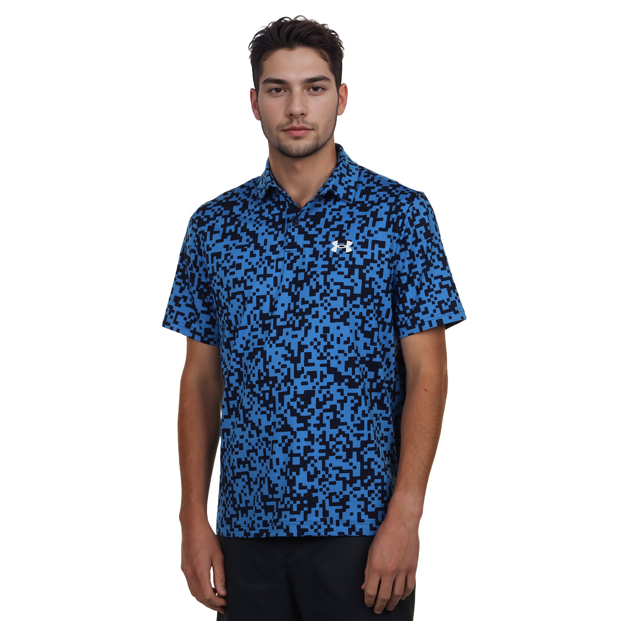 Under Armour Golf T2G Printed Shirt - Midnight Navy/White