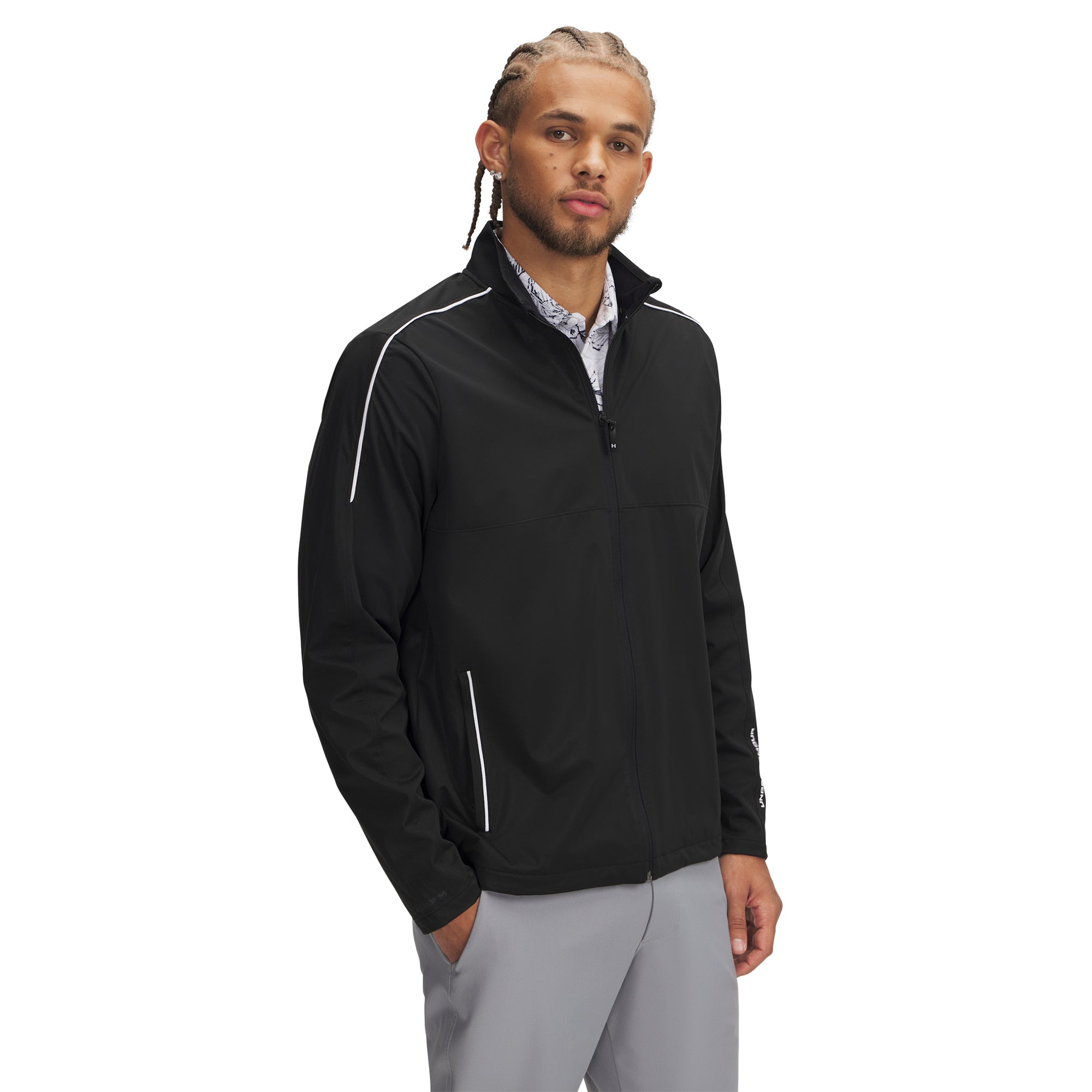 Under Armour Golf UA Drive Wind Full Zip - Black/White 001
