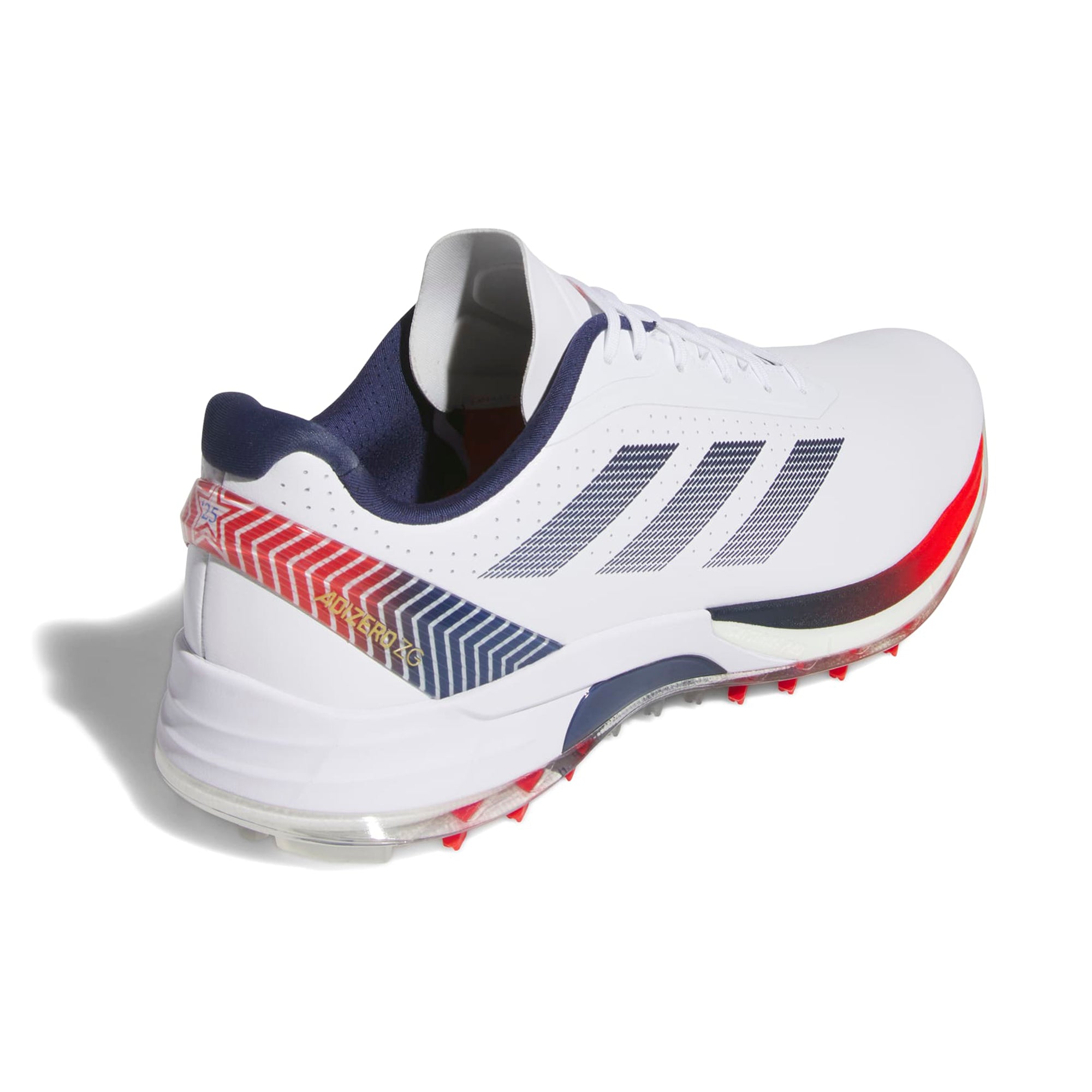 adidas Adizero ZG Golf Shoes - White/Dark Blue/Red - JS1898 - Function18