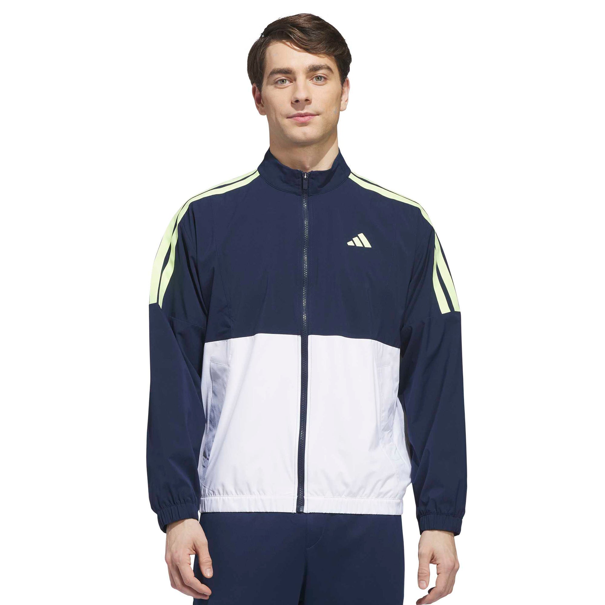 adidas Golf BTC Full Zip Windbreaker - White/Maroon - KV3862