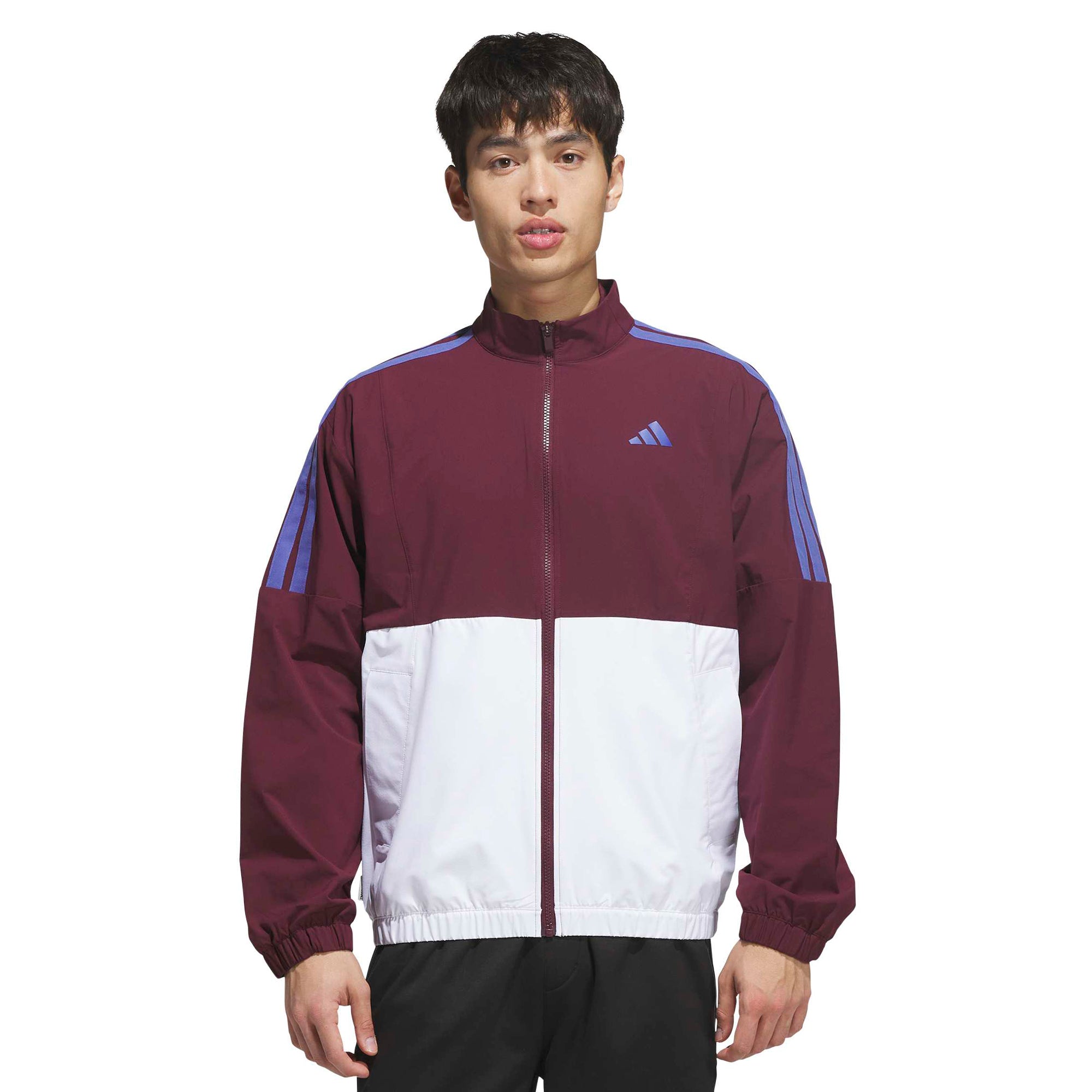 adidas Golf BTC Full Zip Windbreaker - White/Collegiate Navy