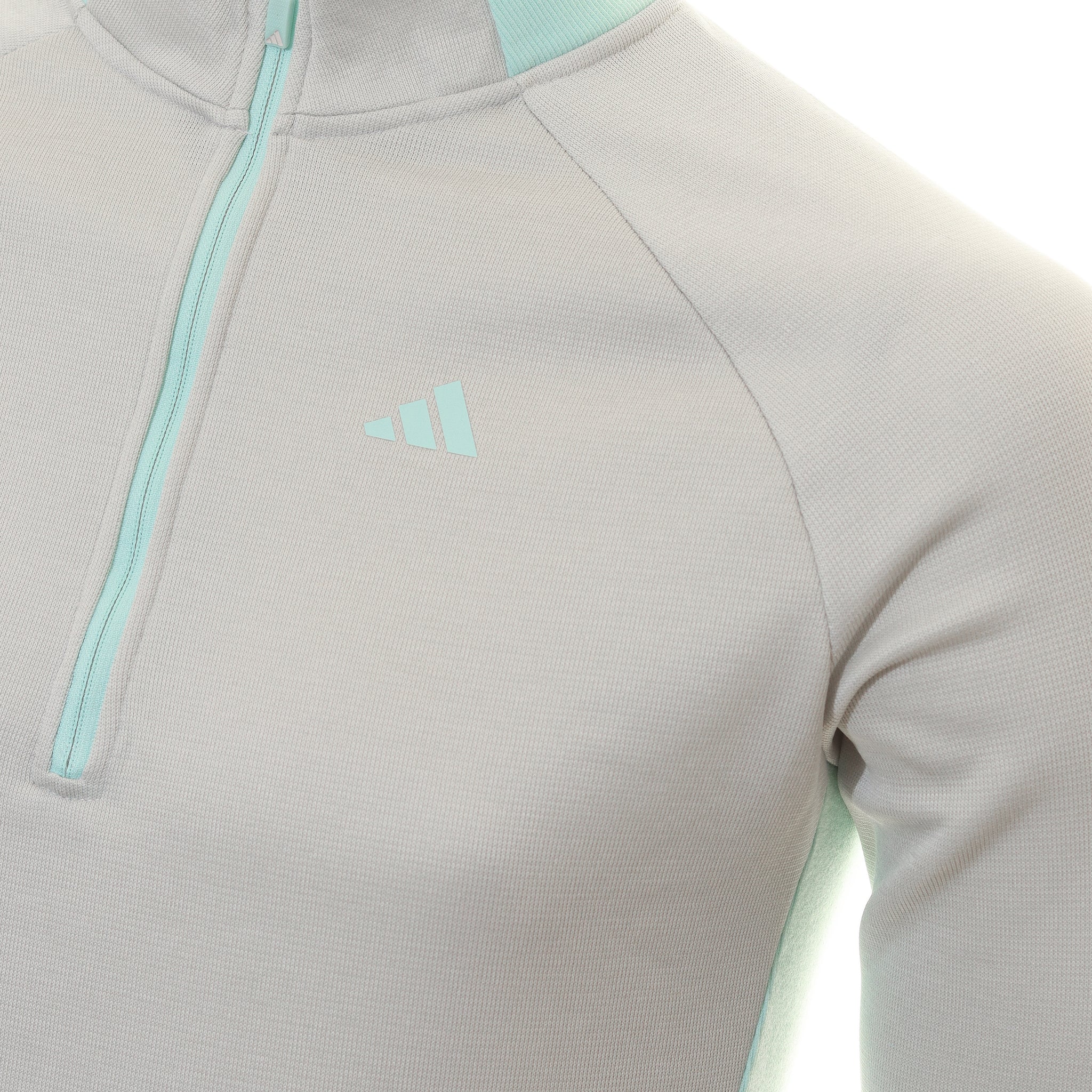adidas Golf DWR Ribbed 1/4 Zip HZ0432 Grey One White & Function18