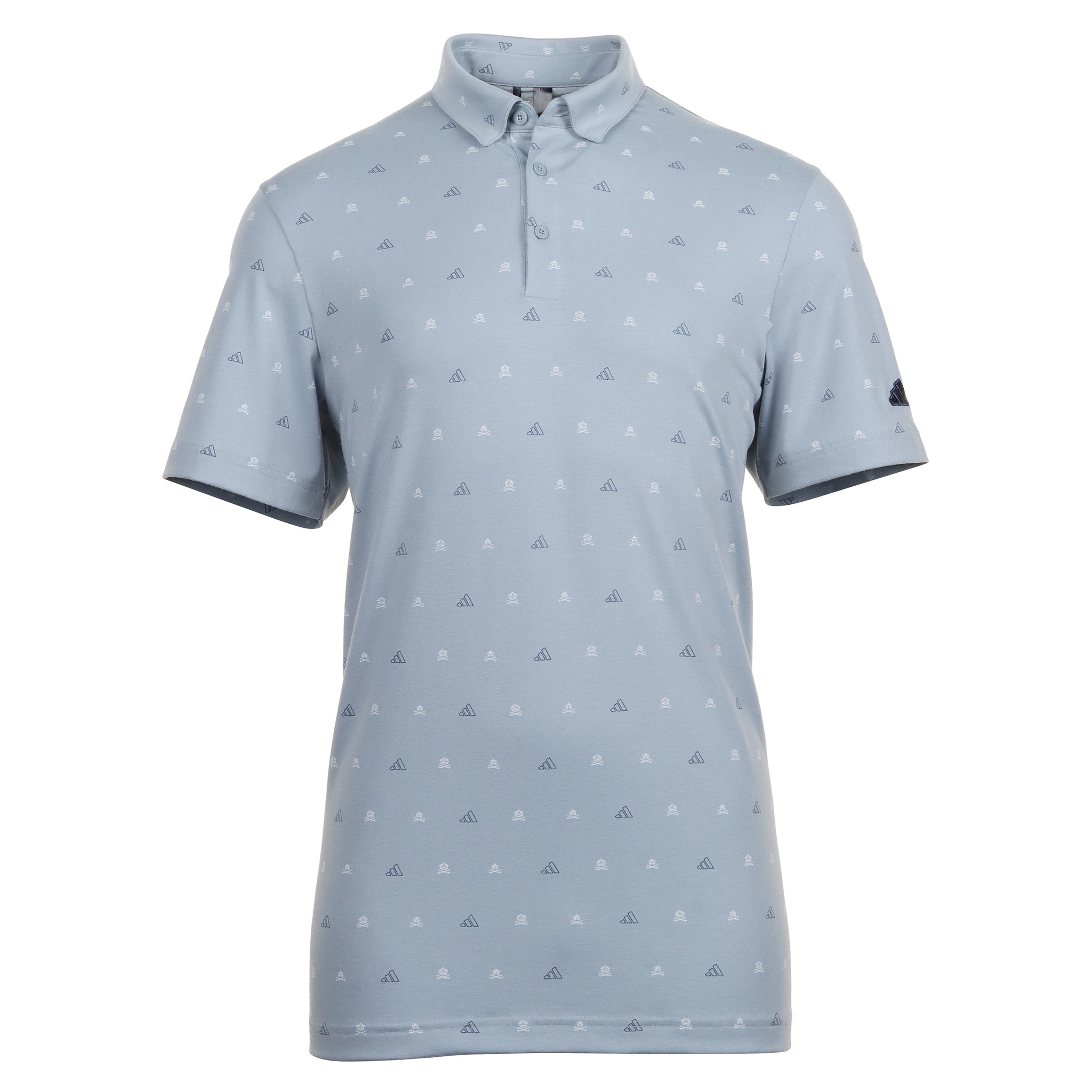 adidas Golf Go-To Mini-Crest Print Shirt IS7332 Light Grey | Function18