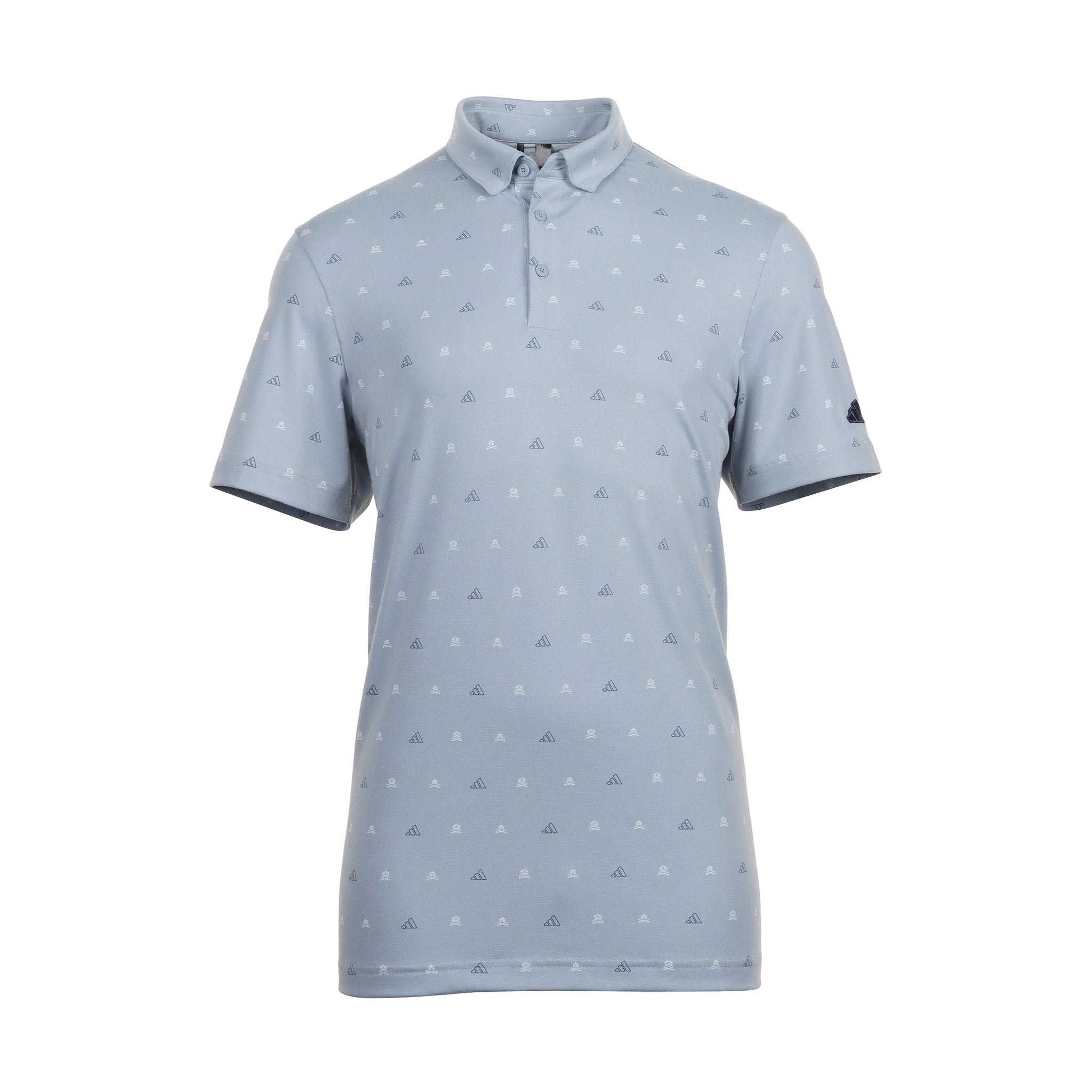 adidas Golf Go-To Mini-Crest Print Shirt IS7332 Light Grey | Function18