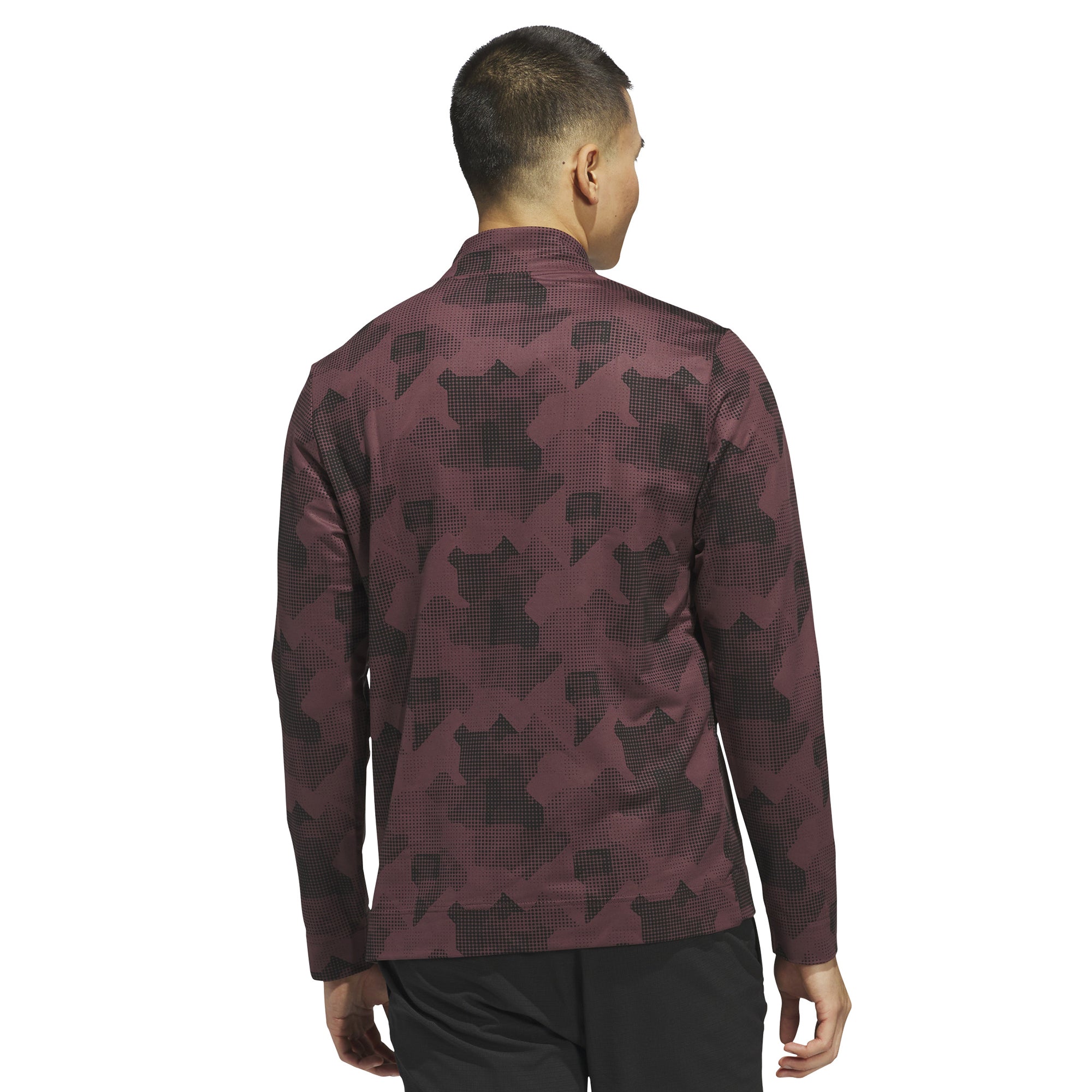 adidas Golf Go-To Print 1/4 Zip Aurora Ruby