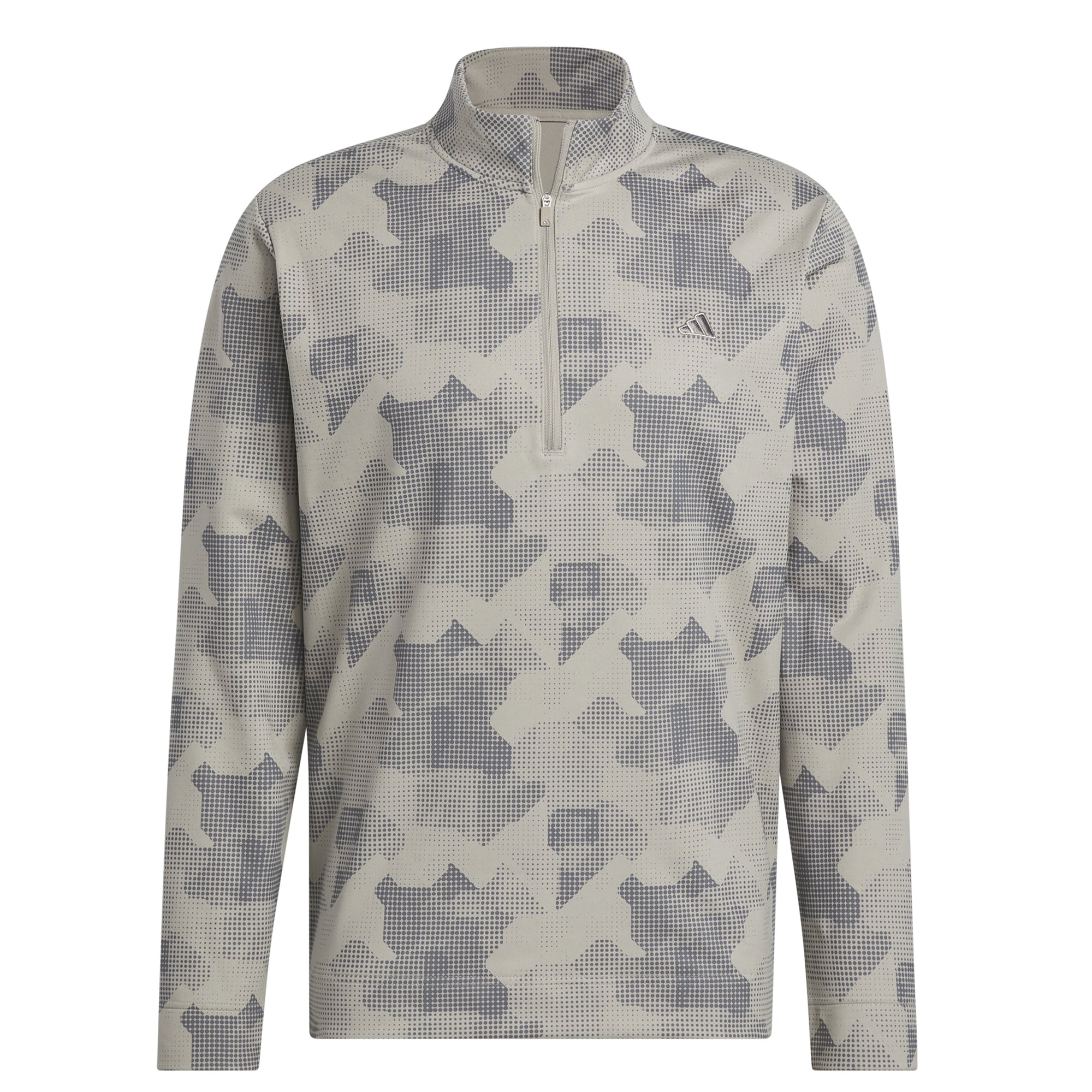 adidas Golf Go-To Print 1/4 Zip Putty Beige