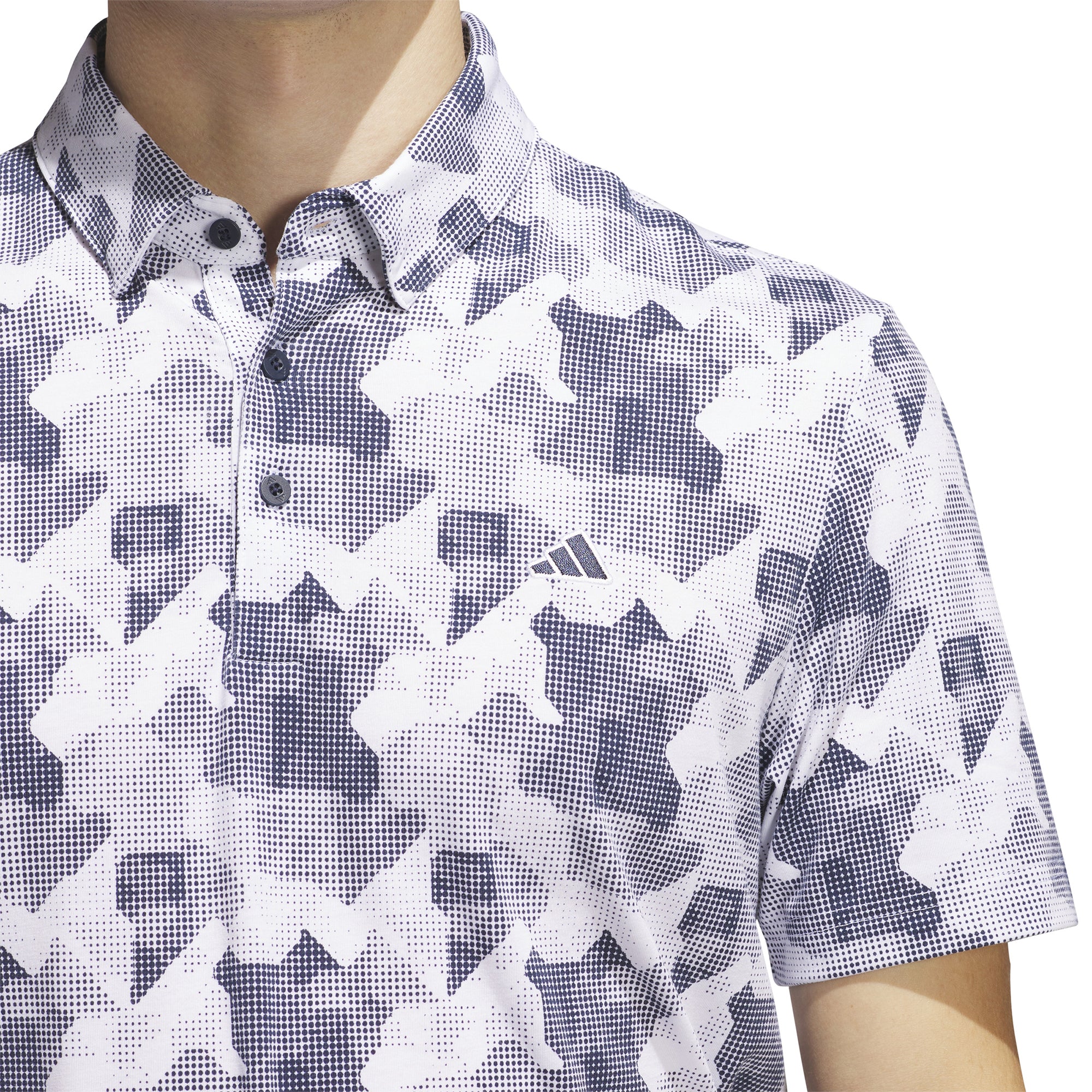 adidas Golf Go-To Print Shirt White/Collegiate Navy