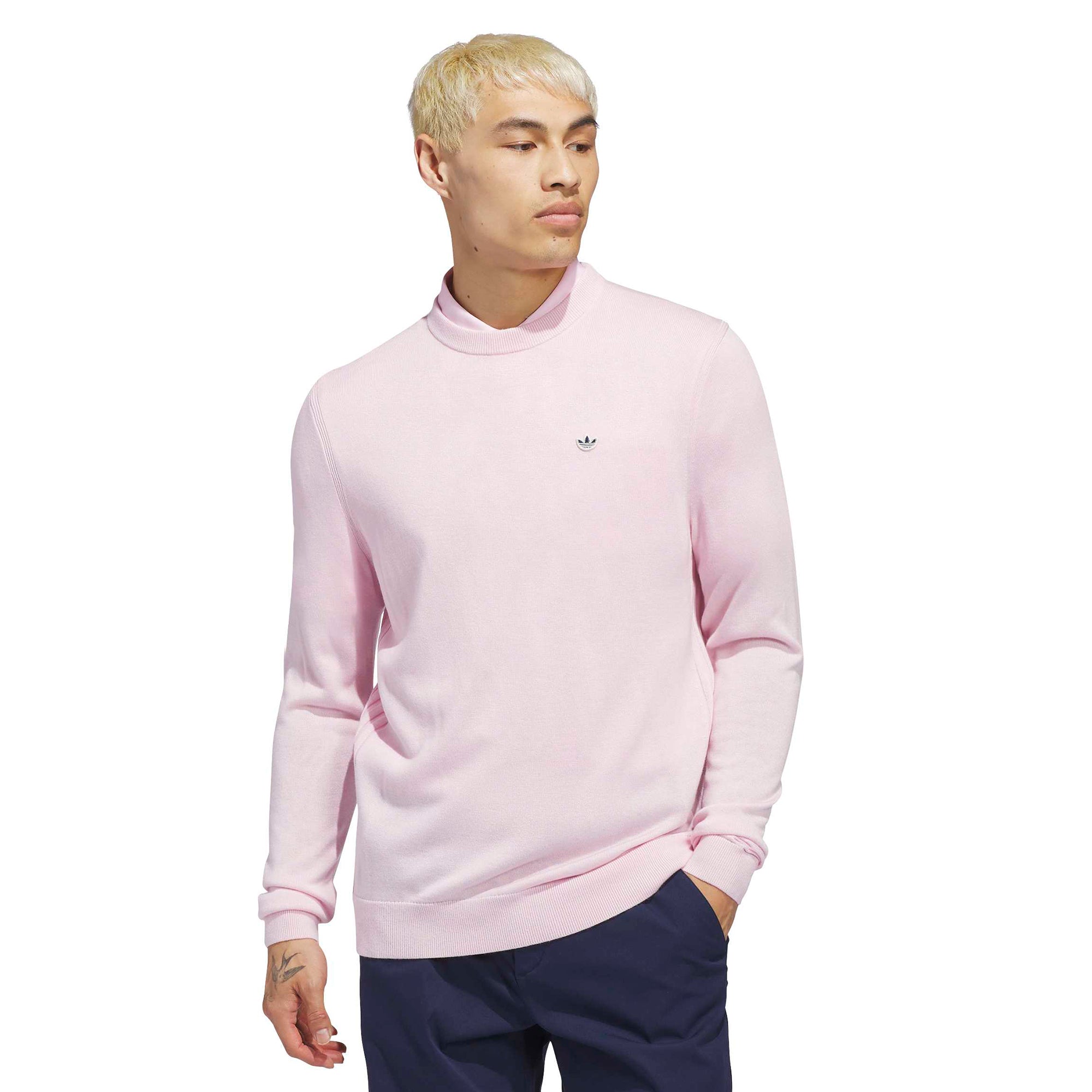 adidas Golf Originals Cashmere Crew Neck Sweater - Clear Pink