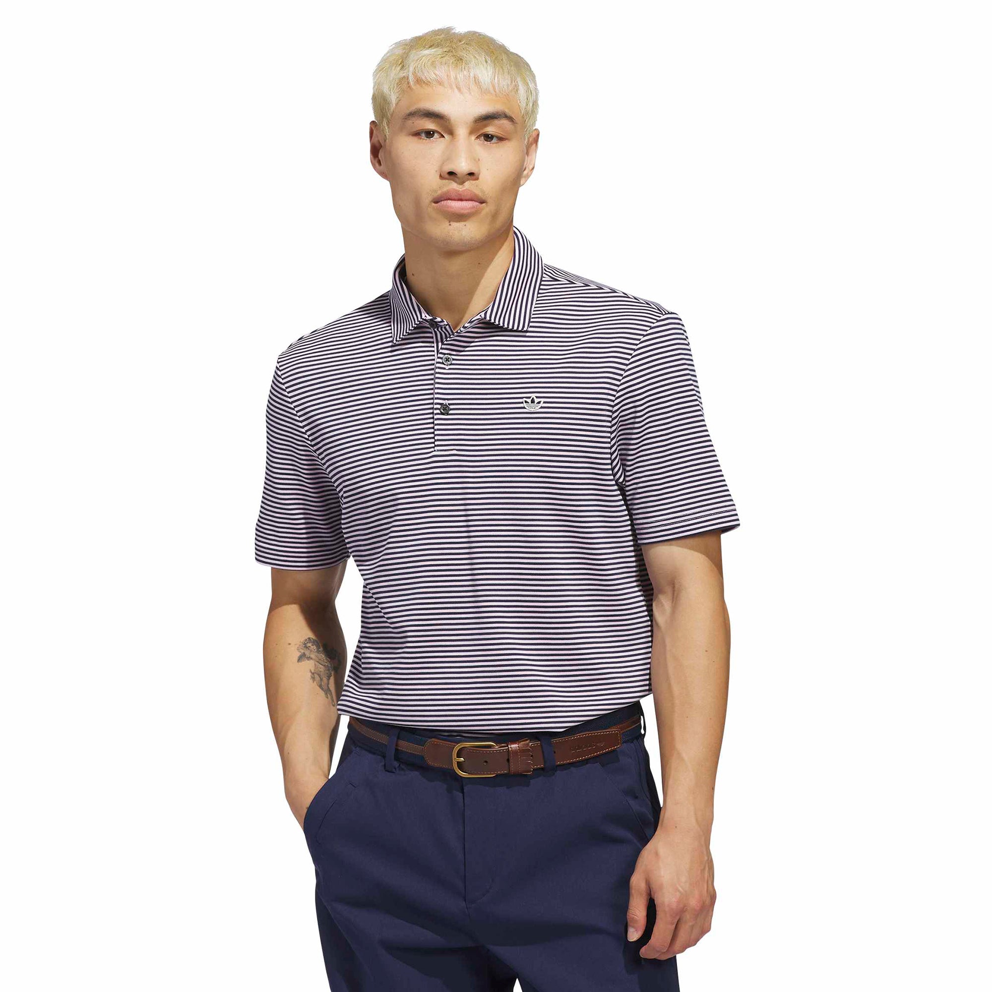 adidas Golf Originals Stripe Pique Shirt - Bliss Lilac/Better