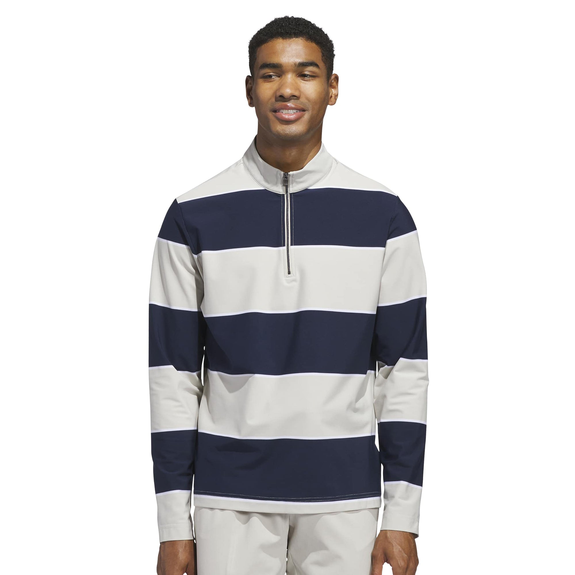 adidas Golf Rugby Stripe 1/4 Zip - Collegiate Navy/Wonder Alumina