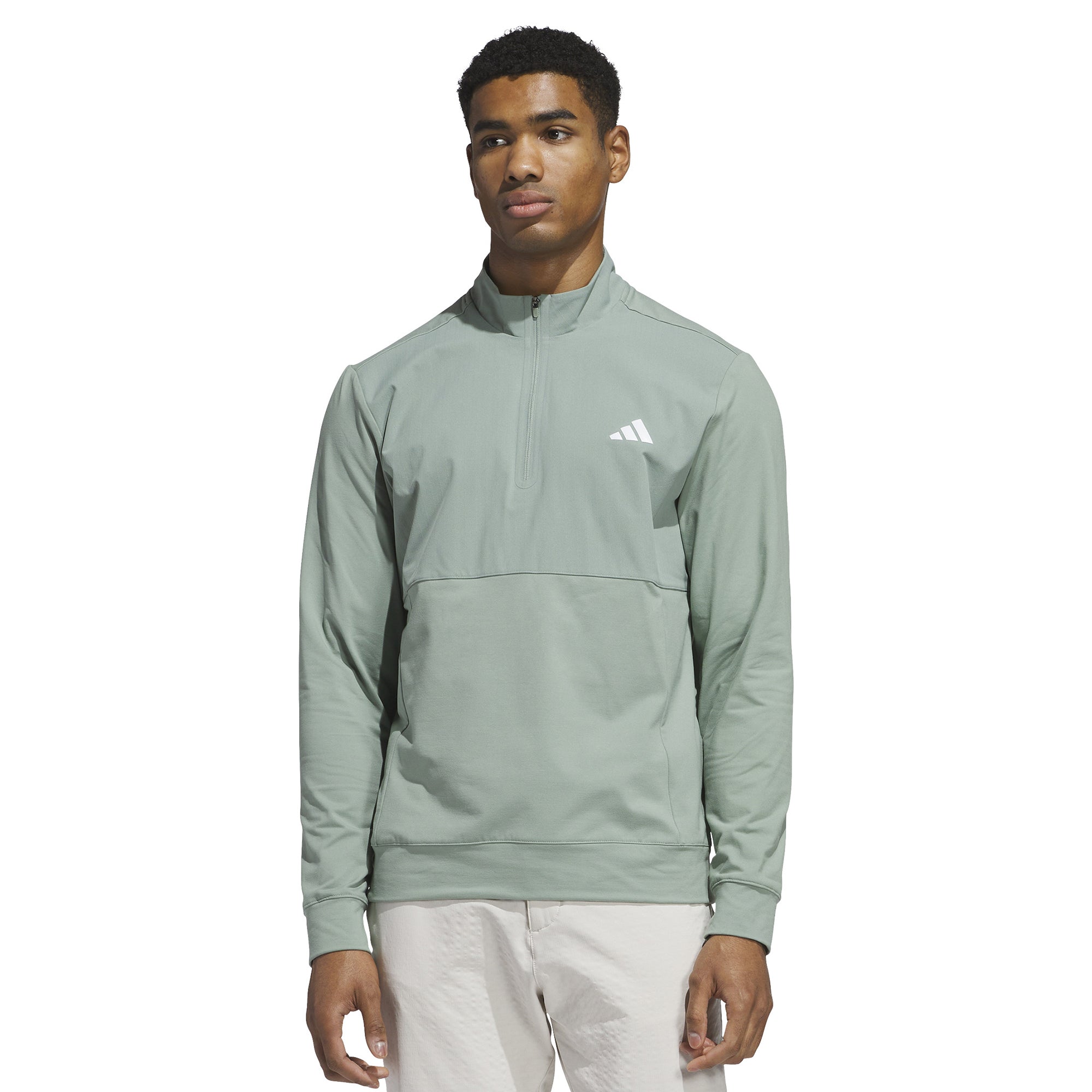 adidas Golf Tour 1/4 Zip Silver Green