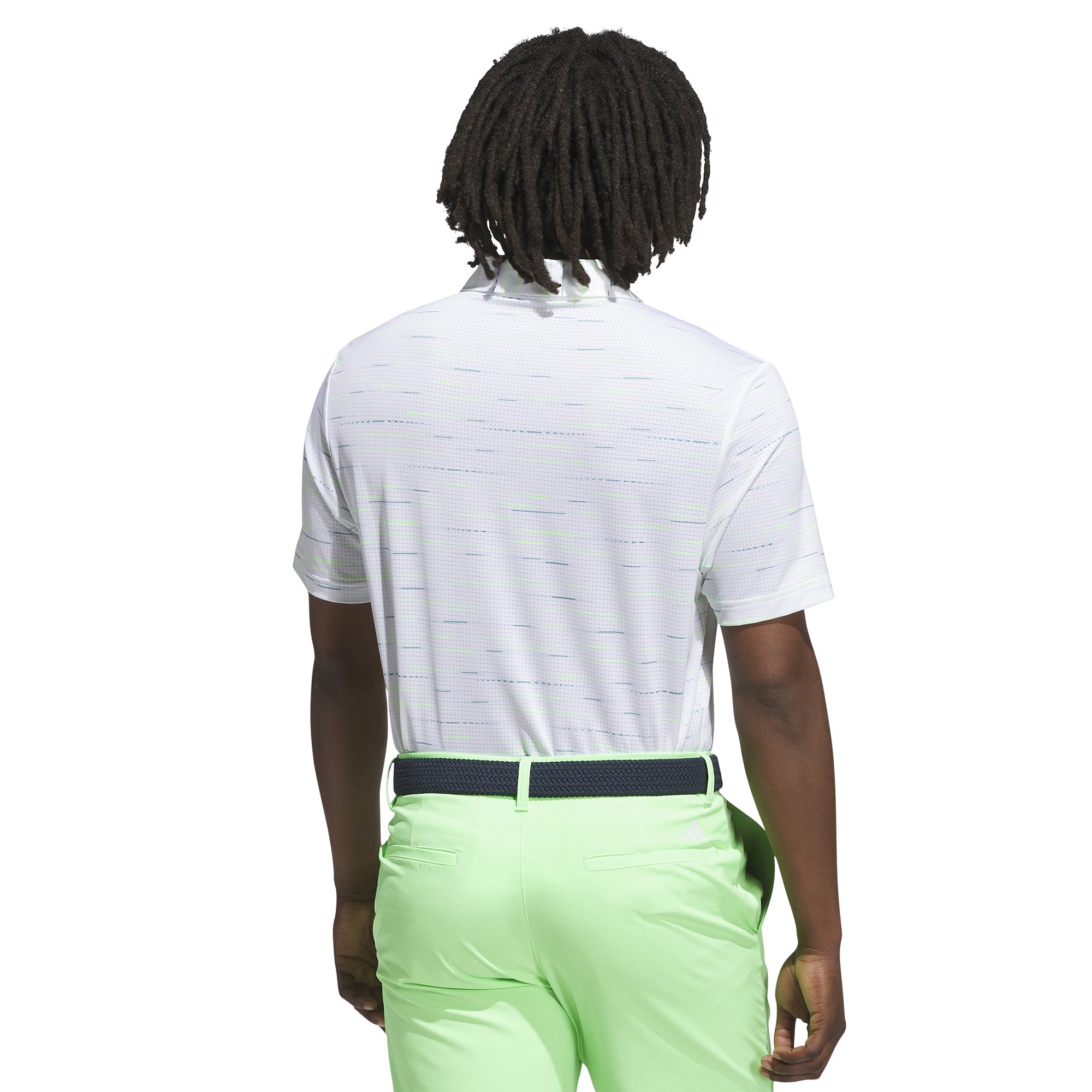 adidas Golf Ultimate365 Mesh Stripe Print Shirt White