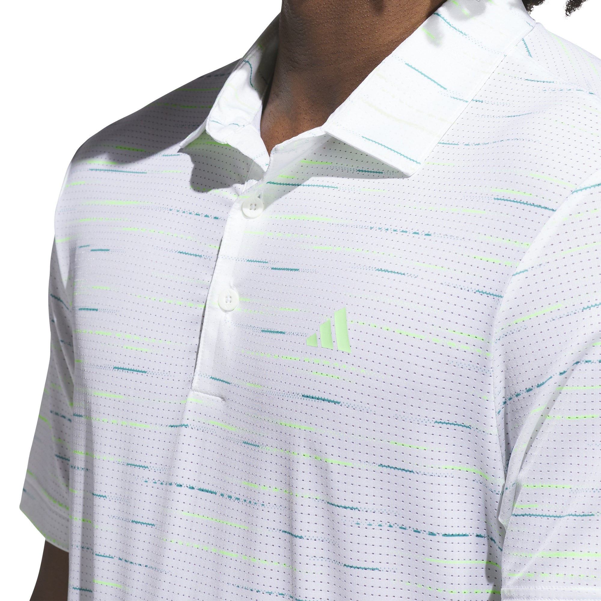 adidas Golf Ultimate365 Mesh Stripe Print Shirt White