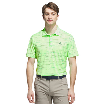 adidas Golf Ultimate365 Mesh Stripe Print Shirt Lime Burst