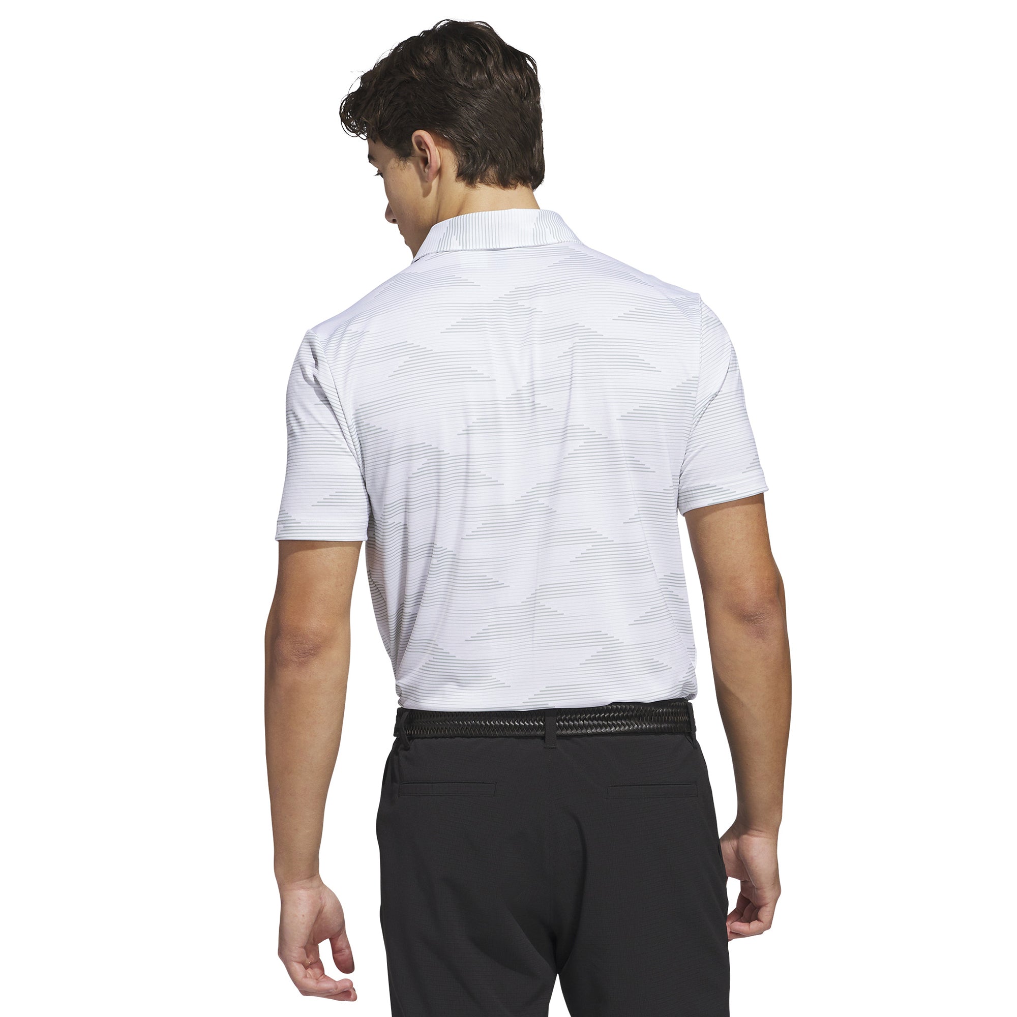 adidas Golf Ultimate365 Speed Stripe Shirt White/Silver Green