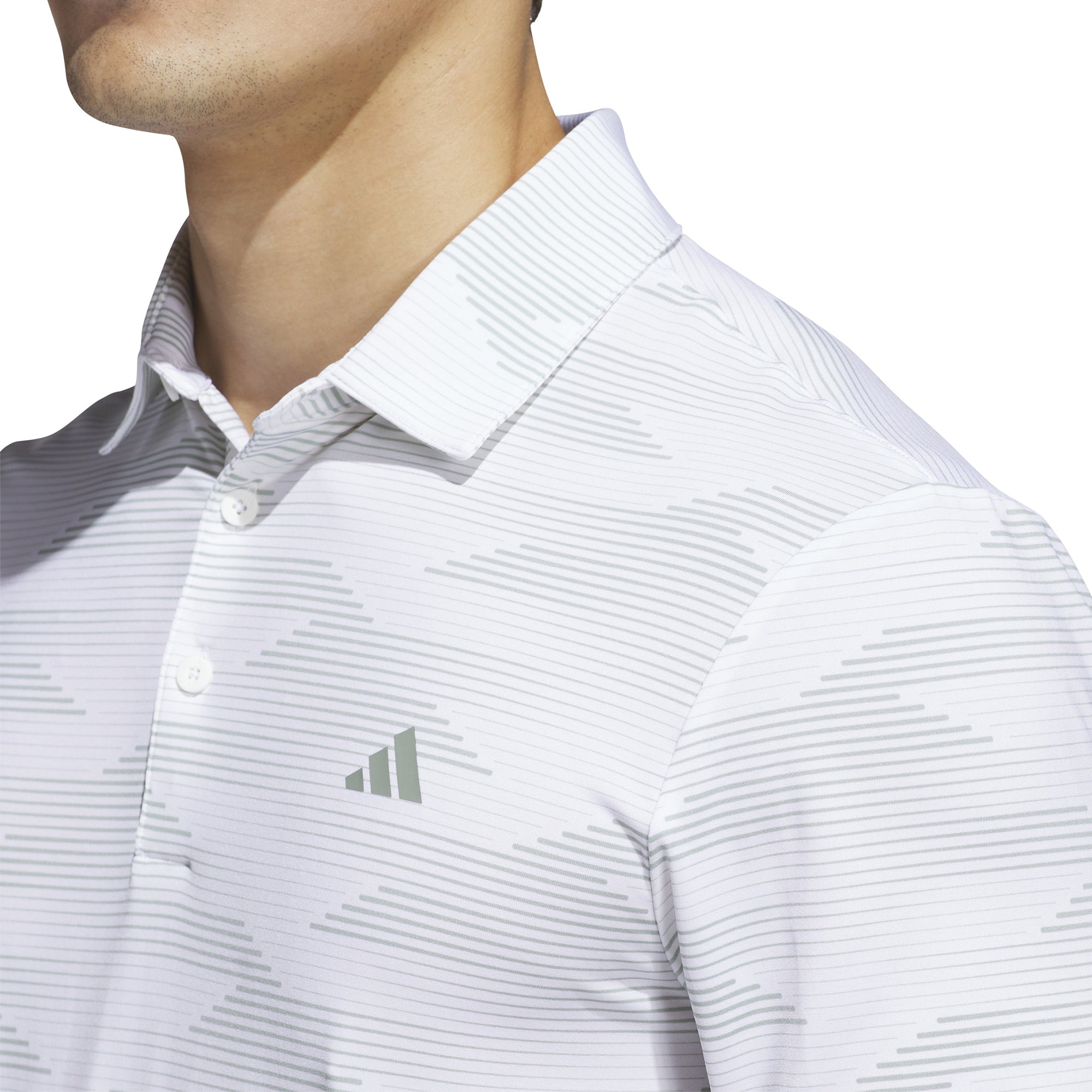 adidas Golf Ultimate365 Speed Stripe Shirt White/Silver Green