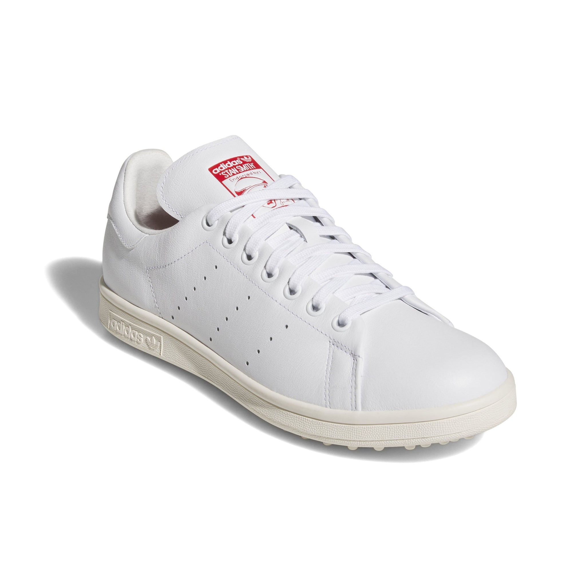 adidas Stan Smith Lux Golf Shoes White/Scarlet/Off White 