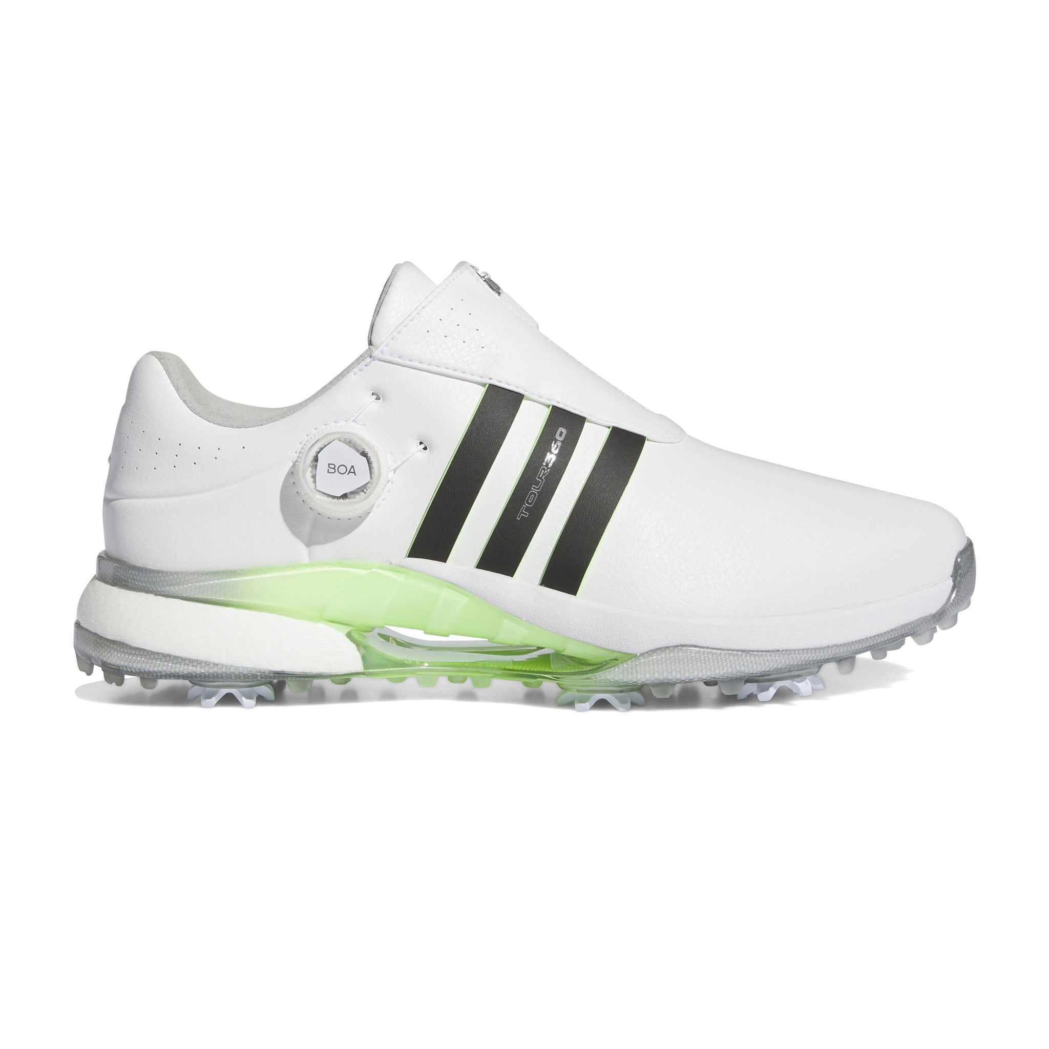 Adidas Tour360 24 BOA Golf Shoes IF0255 White Core Black Green Spark Adidas Tour360 24 BOA Golf Shoes IF0255 White Core Black Green Spark