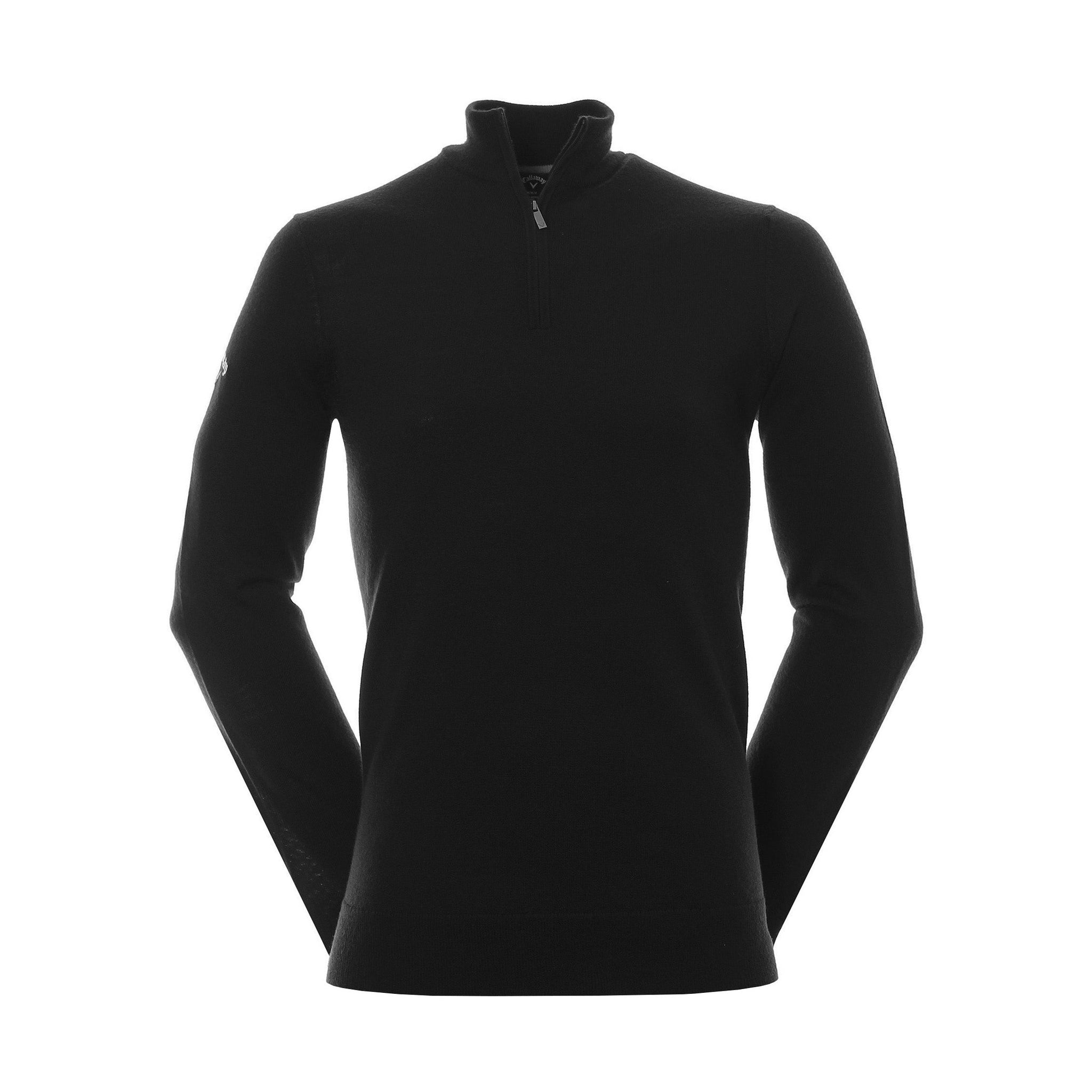 Callaway Golf Ribbed Merino 1/4 Zip Sweater Black Onyx 001