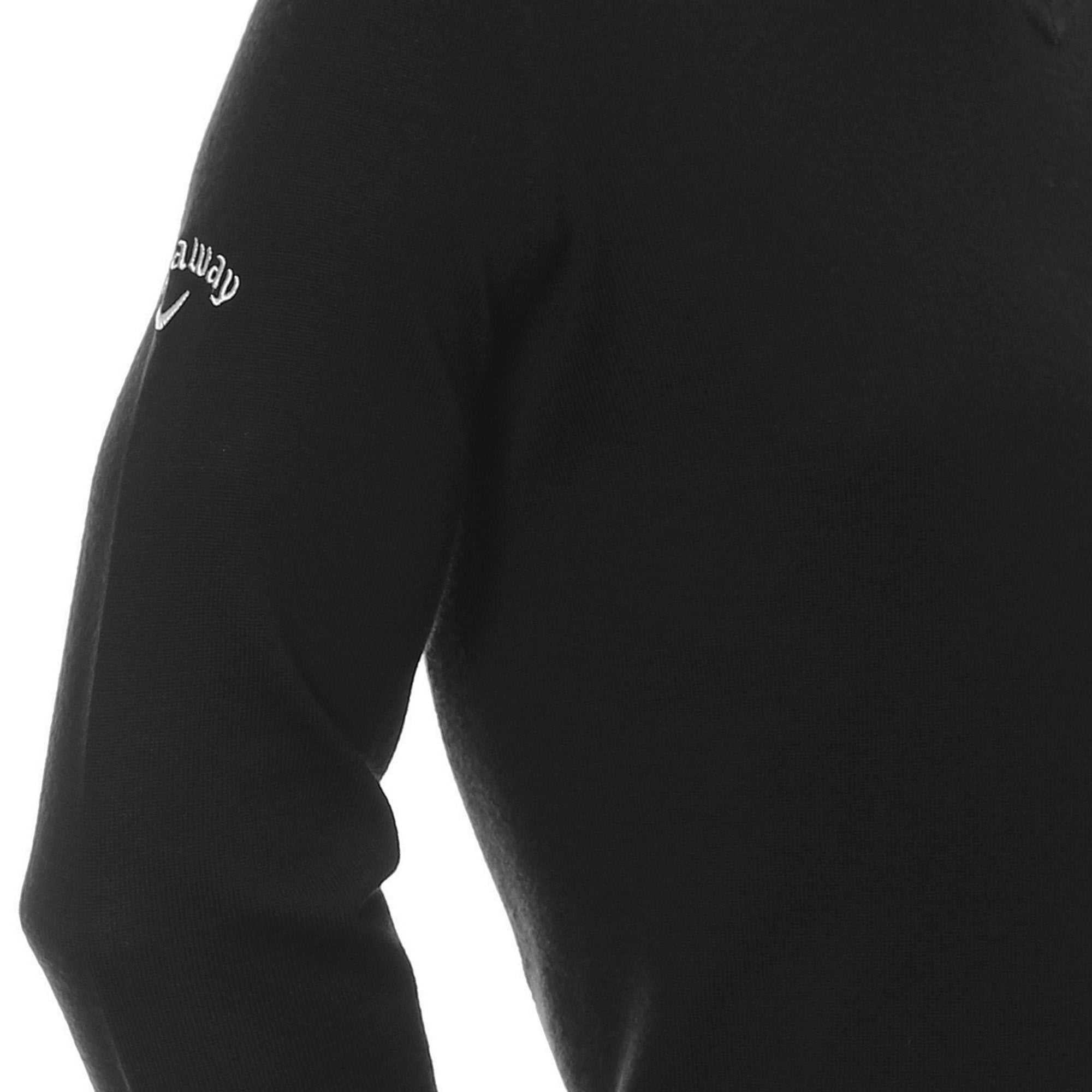 Callaway Golf Ribbed Merino V-Neck Sweater Black Onyx 001