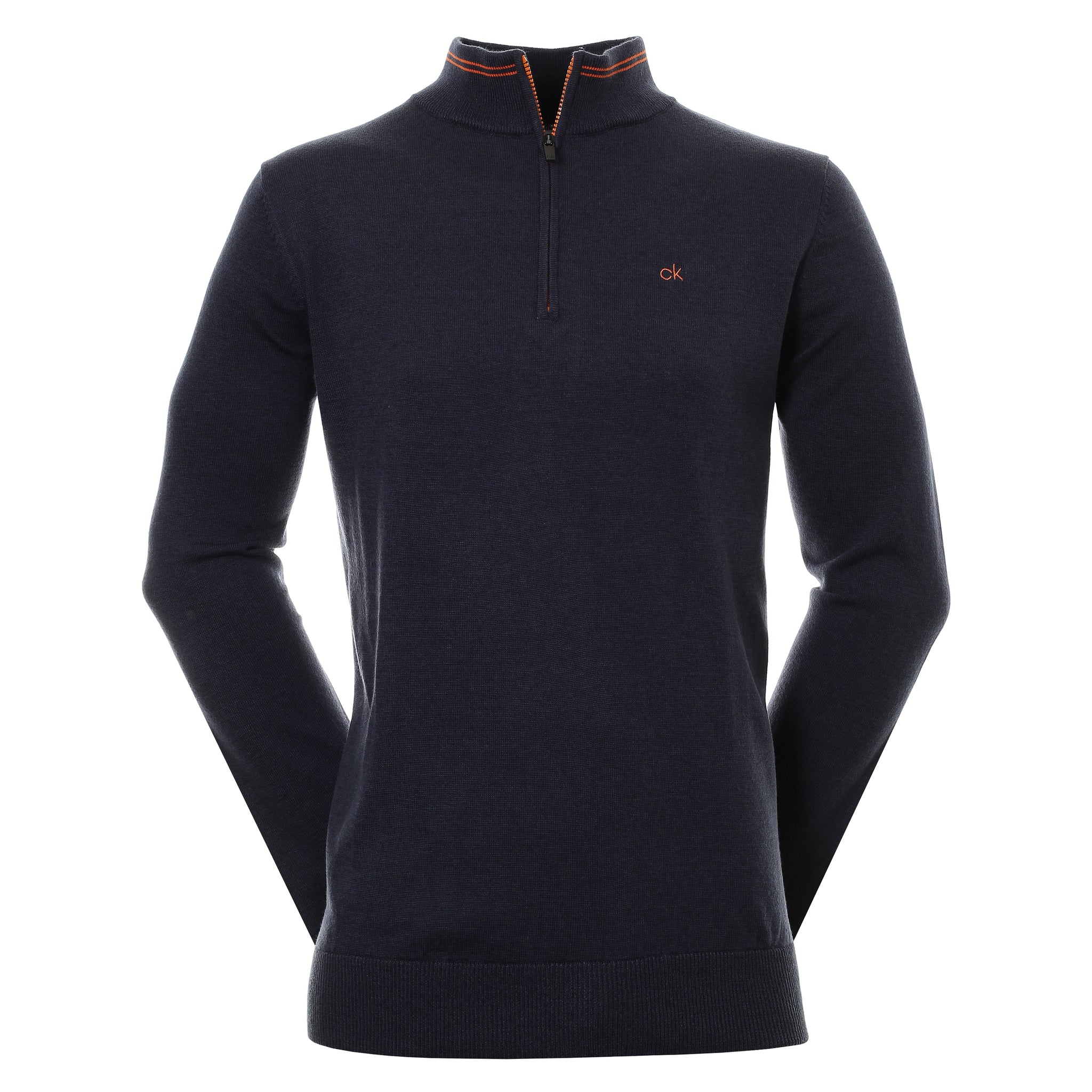 calvin-klein-golf-monaco-1-2-zip-sweater-c9557-denim-marl-orange