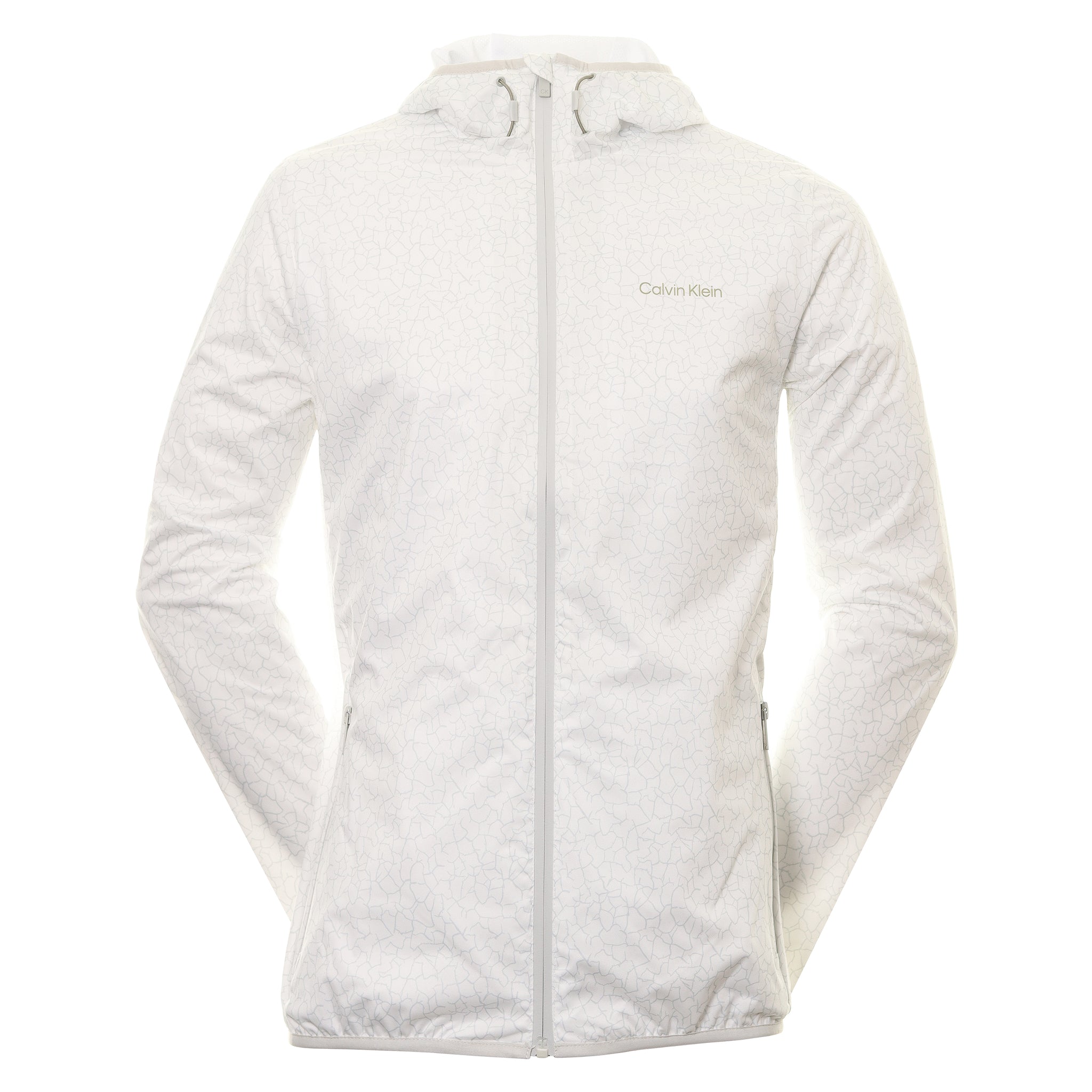 Calvin Klein Golf Nantucket Printed Windbreaker Jacket CKMS23760 White ...